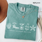 Custom Beach Bachelorette Comfort Colors Shirt, Coastal Bride Trip Tee, Bikini Shell Cocktail Party Shirt