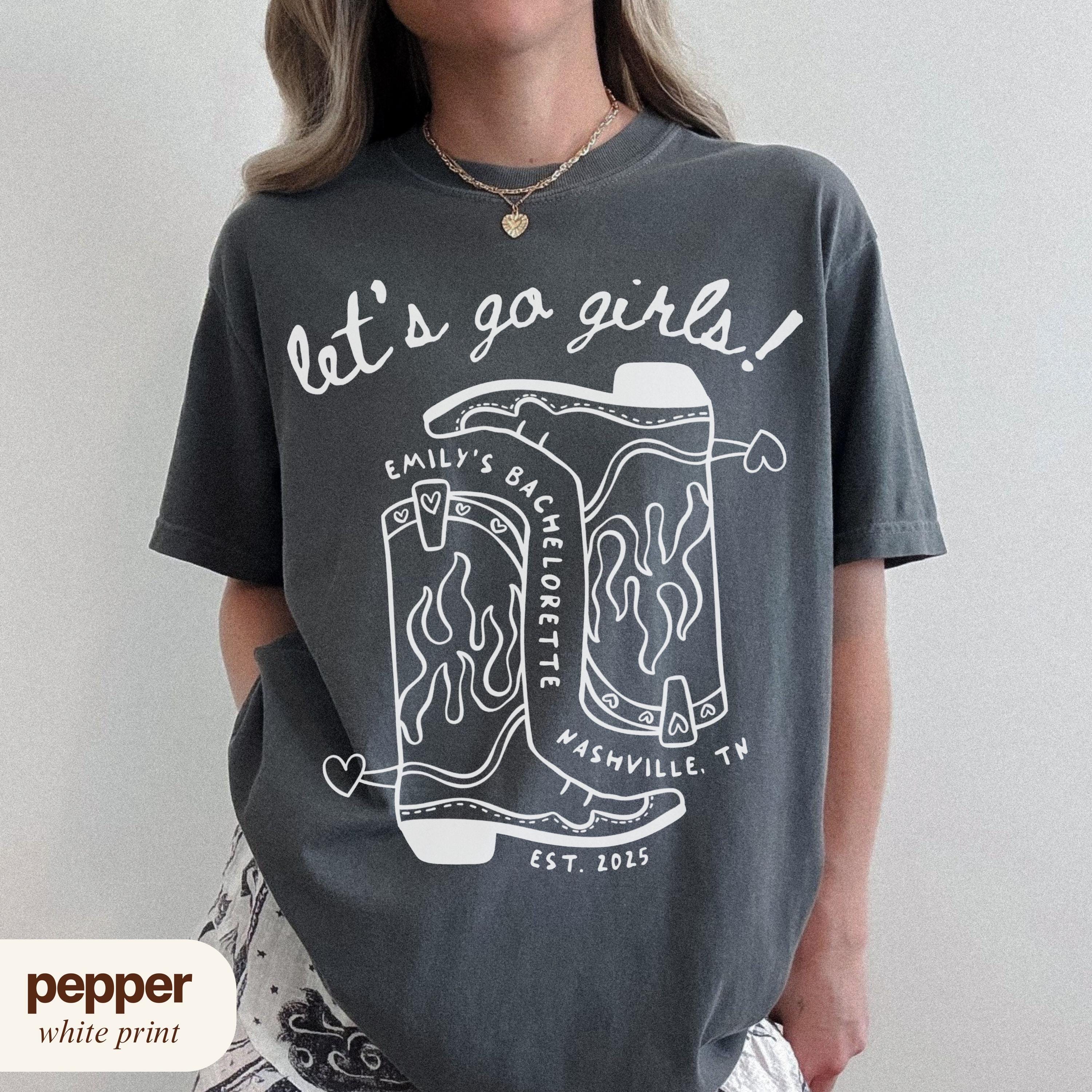 Let's Go Girls Bachelorette Party Shirts, Custom Last Rodeo Bach Comfort Colors Tee, Personalized Cowgirl Western Bach Merch