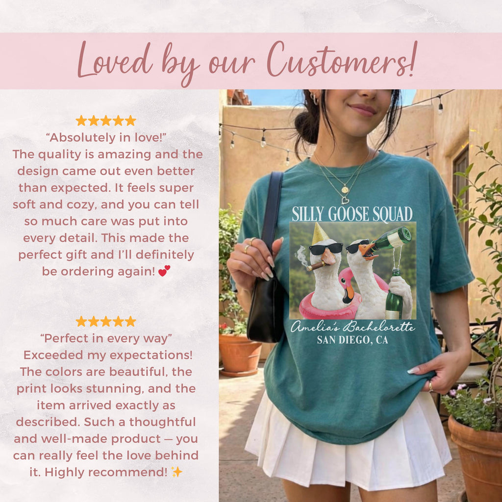 Silly Goose Getting Loose Bachelorette Shirts, Funny Silly Goose Bride Tee, Custom Location Bach Party, Vintage Goose Comfort Colors Gift