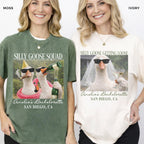 Silly Goose Getting Loose Bachelorette Shirts, Funny Silly Goose Bride Tee, Custom Location Bach Party, Vintage Goose Comfort Colors Gift