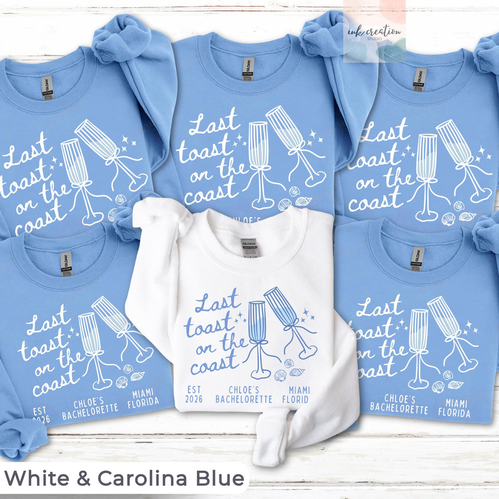 Last Toast on the Coast Shirt, Custom Beach Bachelorette Shirts, Personalized Bachelorette Shirts, Custom Location, Custom Bach Party Shirts