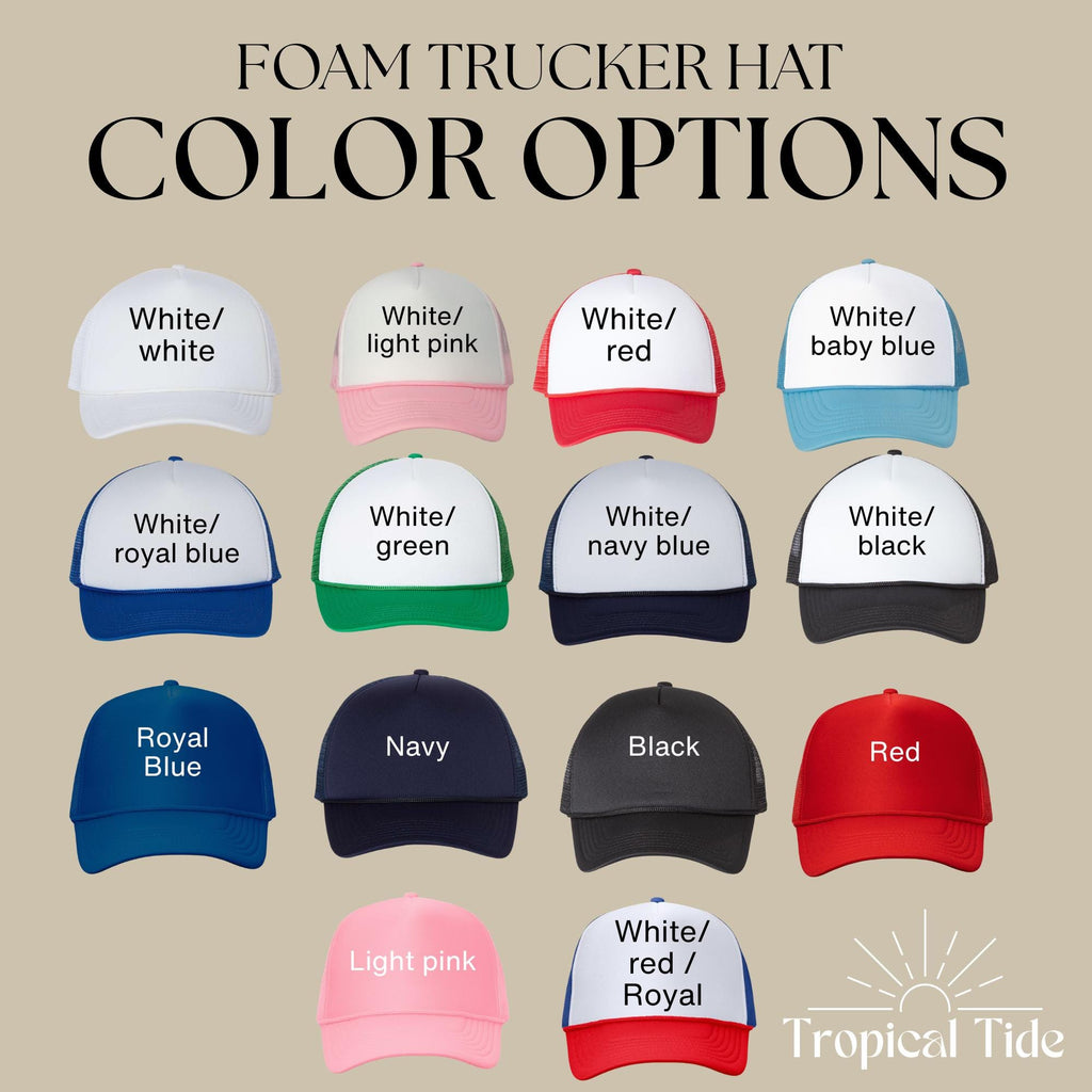 Last toast on the coast bachelorette trucker hats, Custom trucker hats, personalized bride tribe hats, beach bach party hats