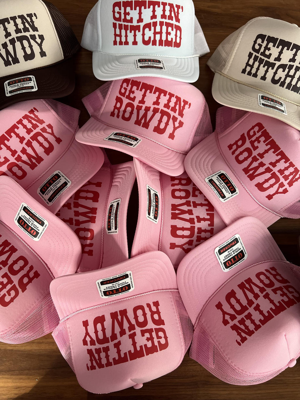 Getting Rowdy Trucker Hat, Getting Hitched Custom Hats