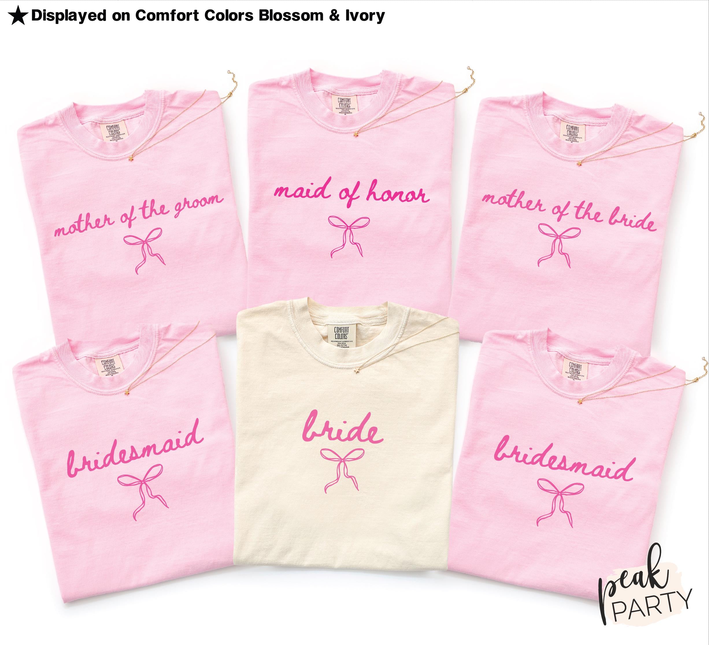 Coquette Bow Bridal Shirt, Bachelorette Outfit for Bride, Wedding Day Tee, Engagement Gift for Bride, Bridal Shower Gift, Bridal Party Shirt