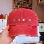 Custom Bride Squad Embroidered Hat, Personalized Bachelorette Party Hats, The Bride Hat, Matching Bridal Shower Hats, Vintage Baseball Hat