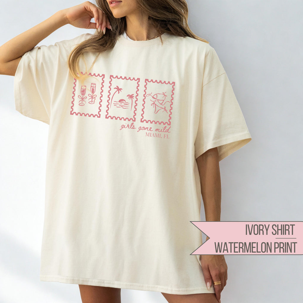 Girls Gone Mild Bachelorette Shirt Comfort Colors Custom Beach Destination Wedding Party Tee