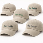 Embroidered The Bride and The Party Caps, Custom Bachelorette Party Hat, Team Bride Vintage Baseball Hat, Bridal Shower Gift, Bach Party Cap