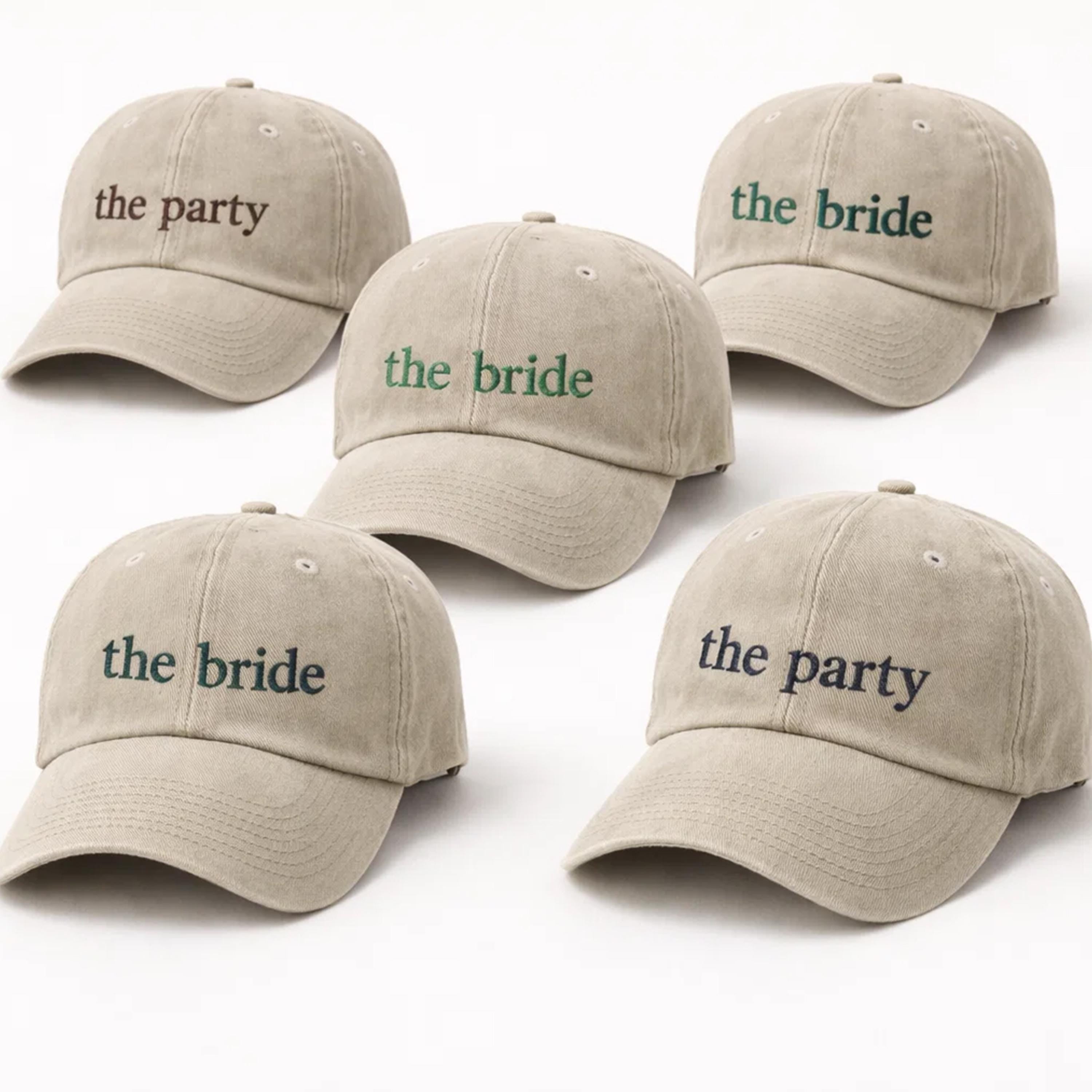 Embroidered The Bride and The Party Caps, Custom Bachelorette Party Hat, Team Bride Vintage Baseball Hat, Bridal Shower Gift, Bach Party Cap