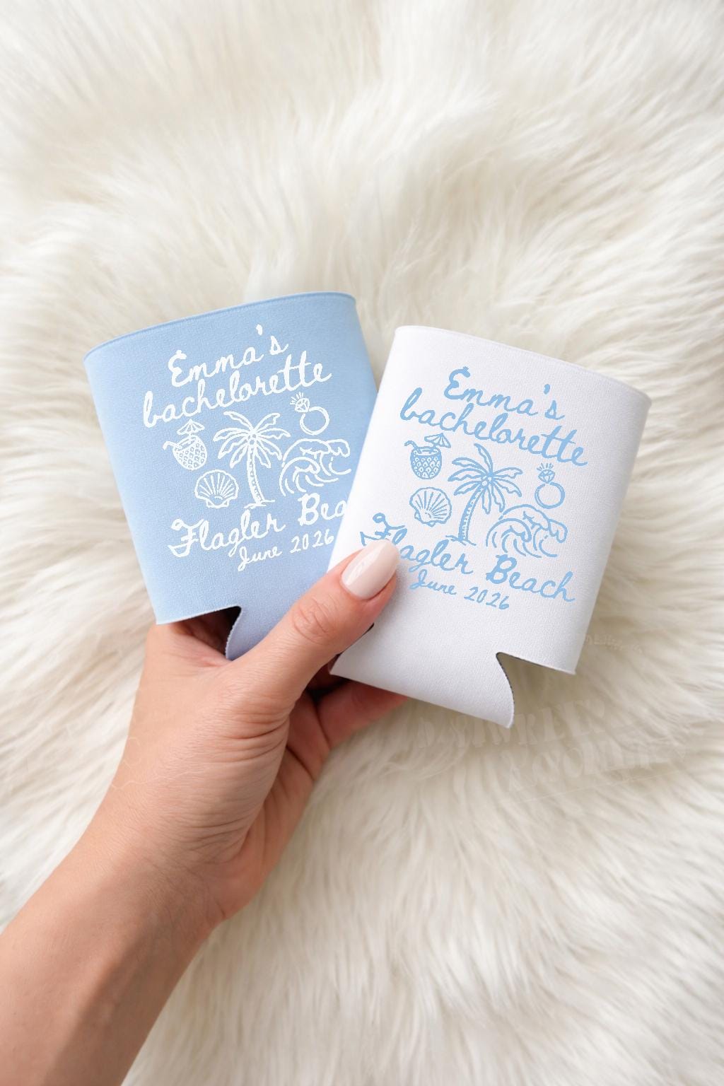 Personalized Bachelorette Can coolers • Beach Bachelorette Can Coolers • Trendy Bachelorette Party Favor • Girls Trip Gift • Bride cooler