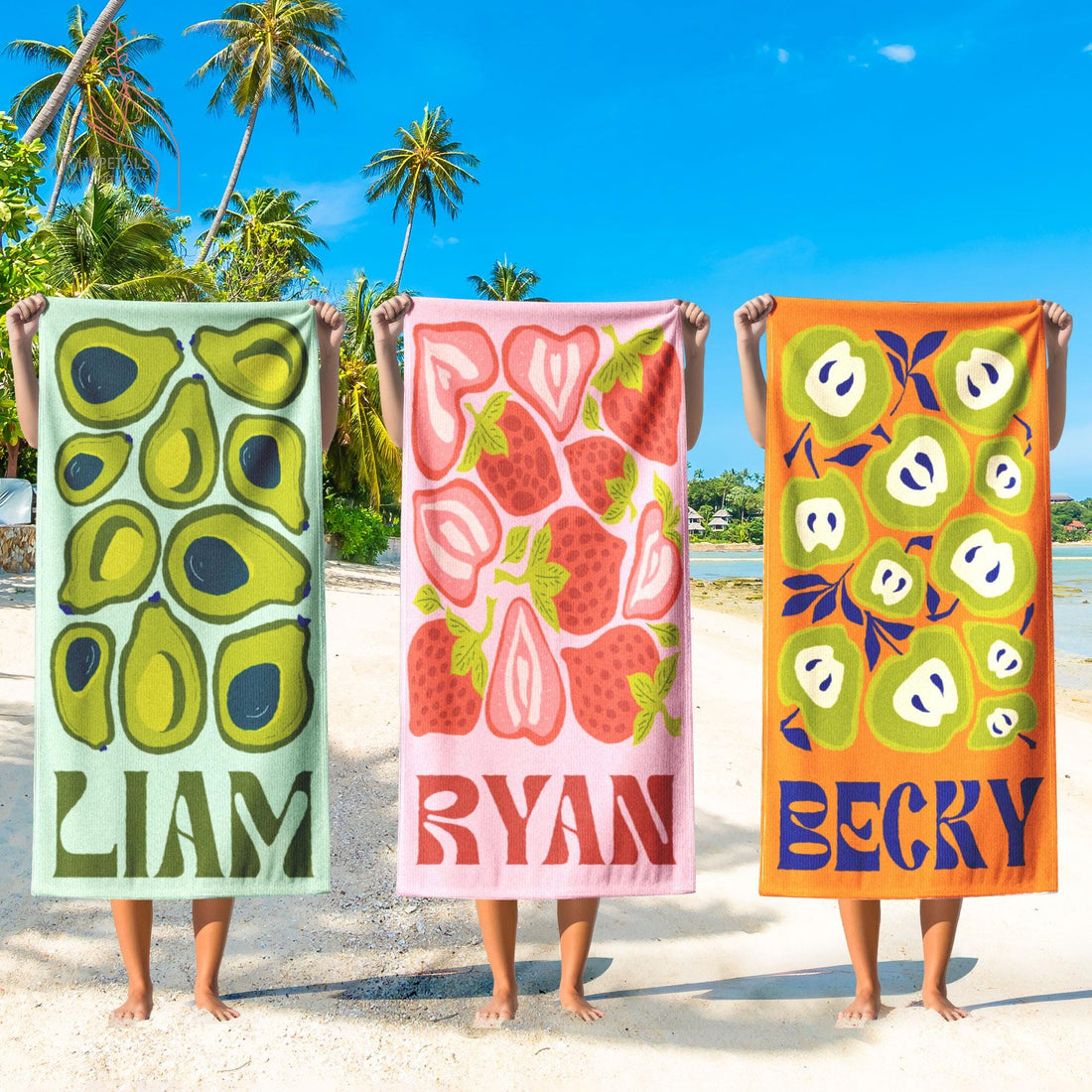 Personalized Retro Beach Towel with Name,Groovy Vibes Beach,Retro Floral Towel,Pool Towel,Bachelorette Party,Vacation Gift,Summer Trip Towel