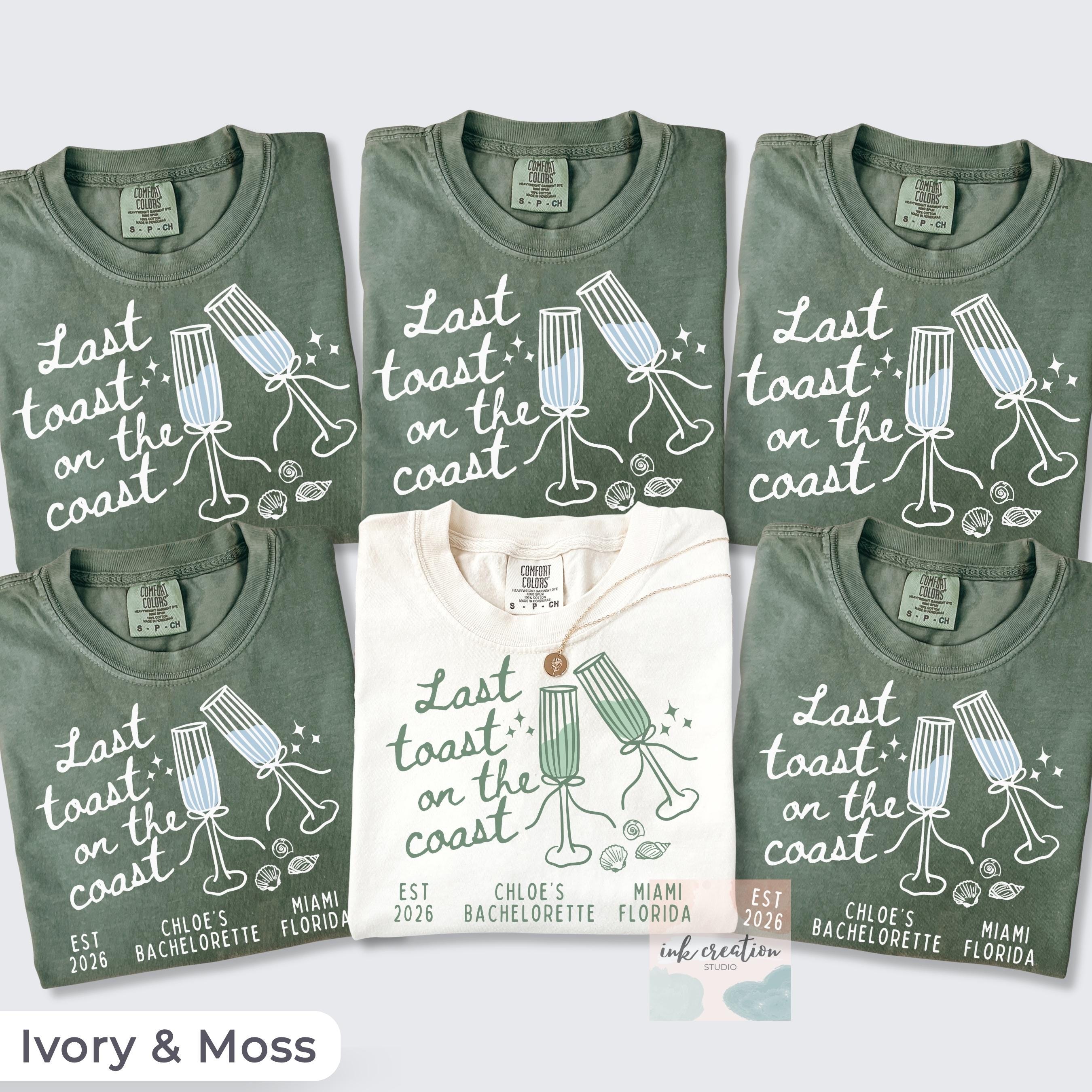 Last Toast on the Coast Shirt, Custom Beach Bachelorette Shirts, Personalized Bachelorette Shirts, Custom Location, Custom Bach Party Shirts