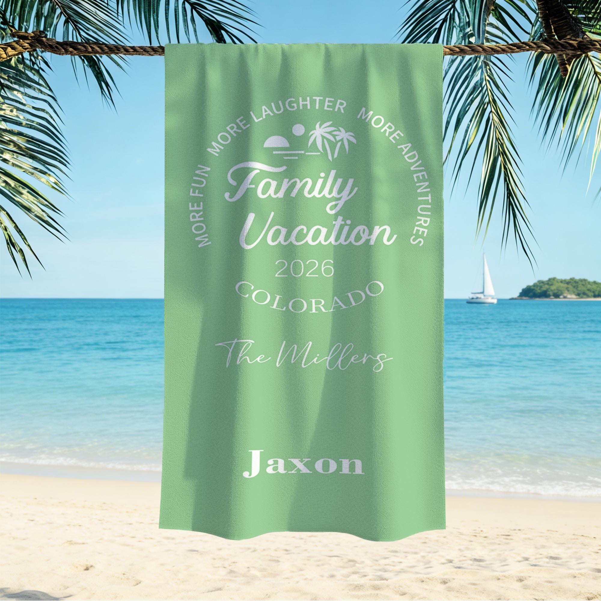 Personalized Family Vacation 2026 Beach Towel,Custom Name Beach Towel,Name Towel,Matching Family Towels,Beach Trip Gift,Cousin Crew Vocation