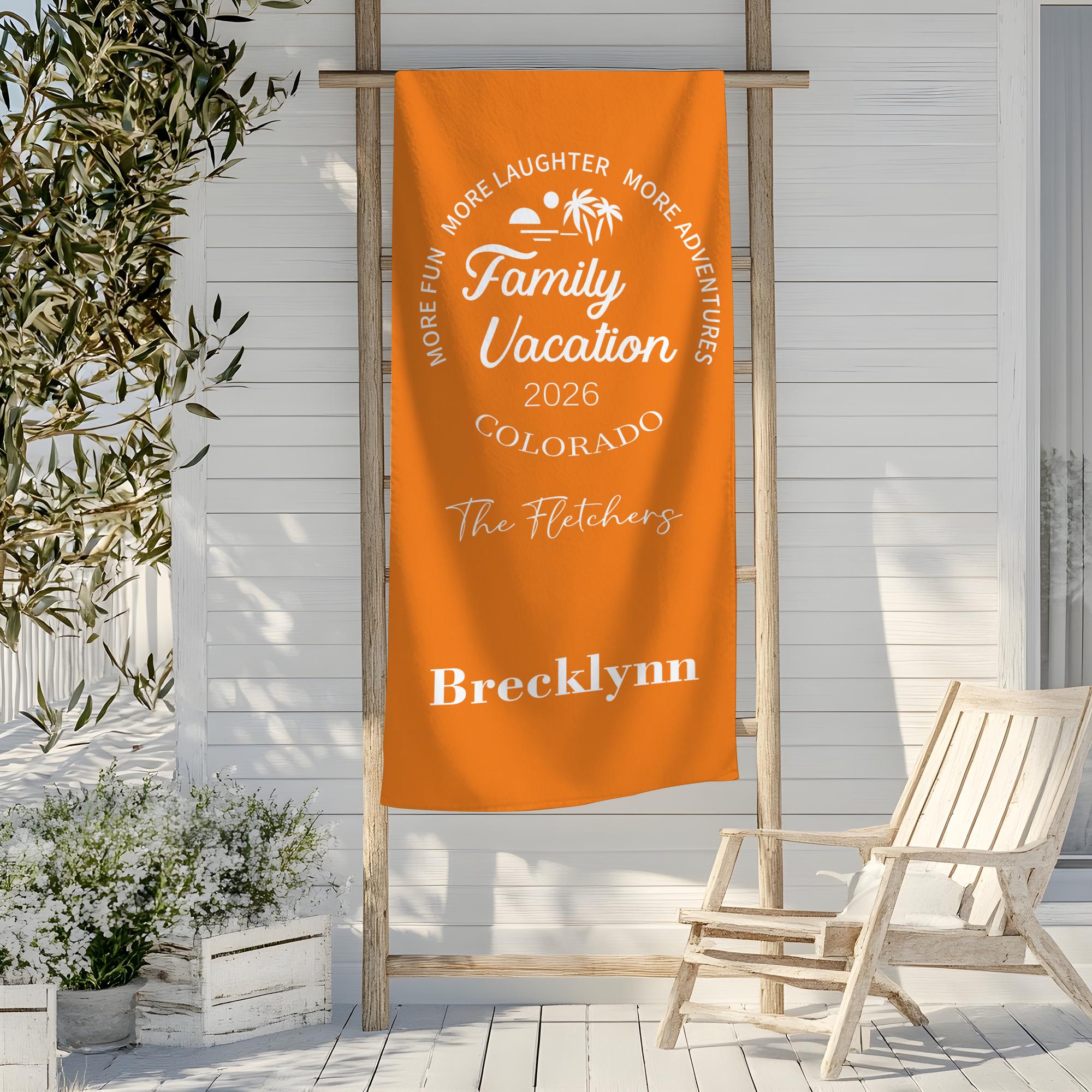Personalized Family Vacation 2026 Beach Towel,Custom Name Beach Towel,Name Towel,Matching Family Towels,Beach Trip Gift,Cousin Crew Vocation