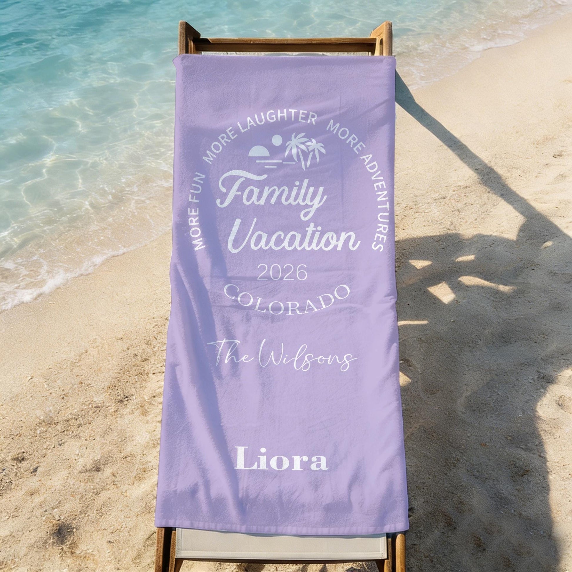 Personalized Family Vacation 2026 Beach Towel,Custom Name Beach Towel,Name Towel,Matching Family Towels,Beach Trip Gift,Cousin Crew Vocation