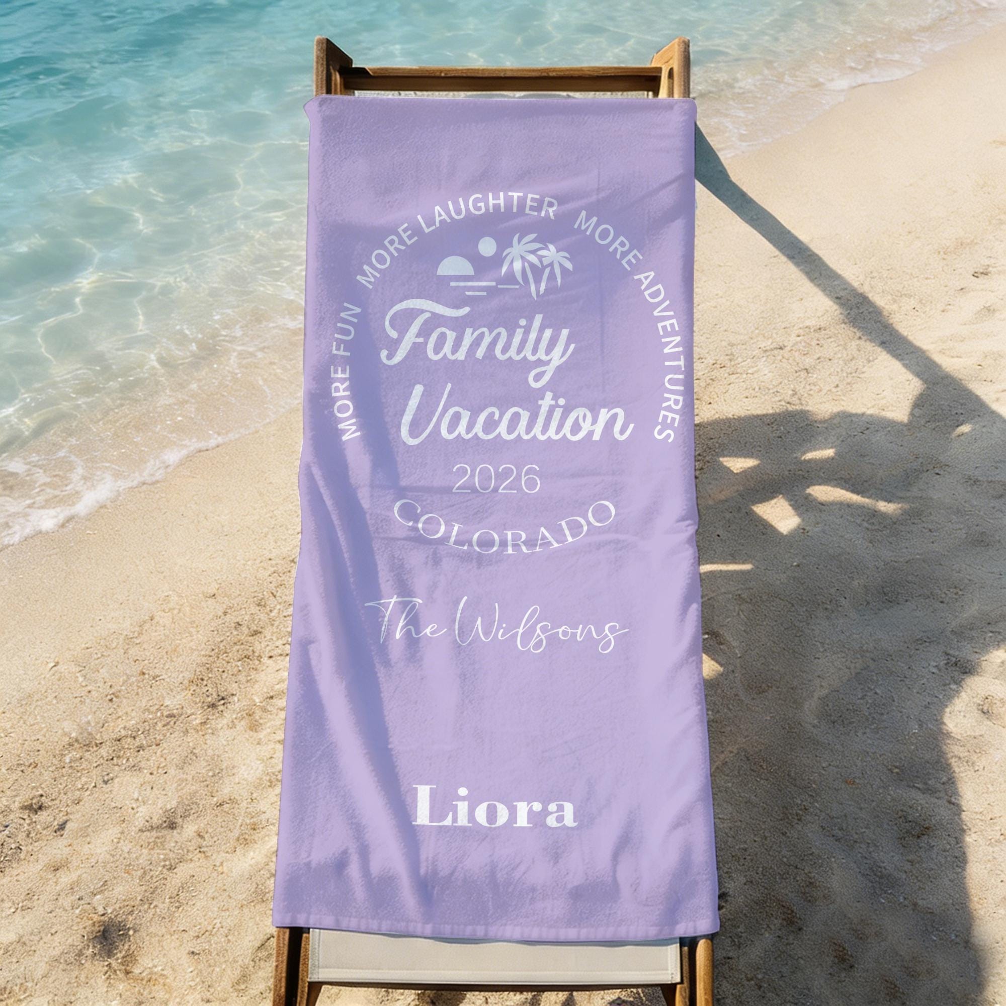 Personalized Family Vacation 2026 Beach Towel,Custom Name Beach Towel,Name Towel,Matching Family Towels,Beach Trip Gift,Cousin Crew Vocation