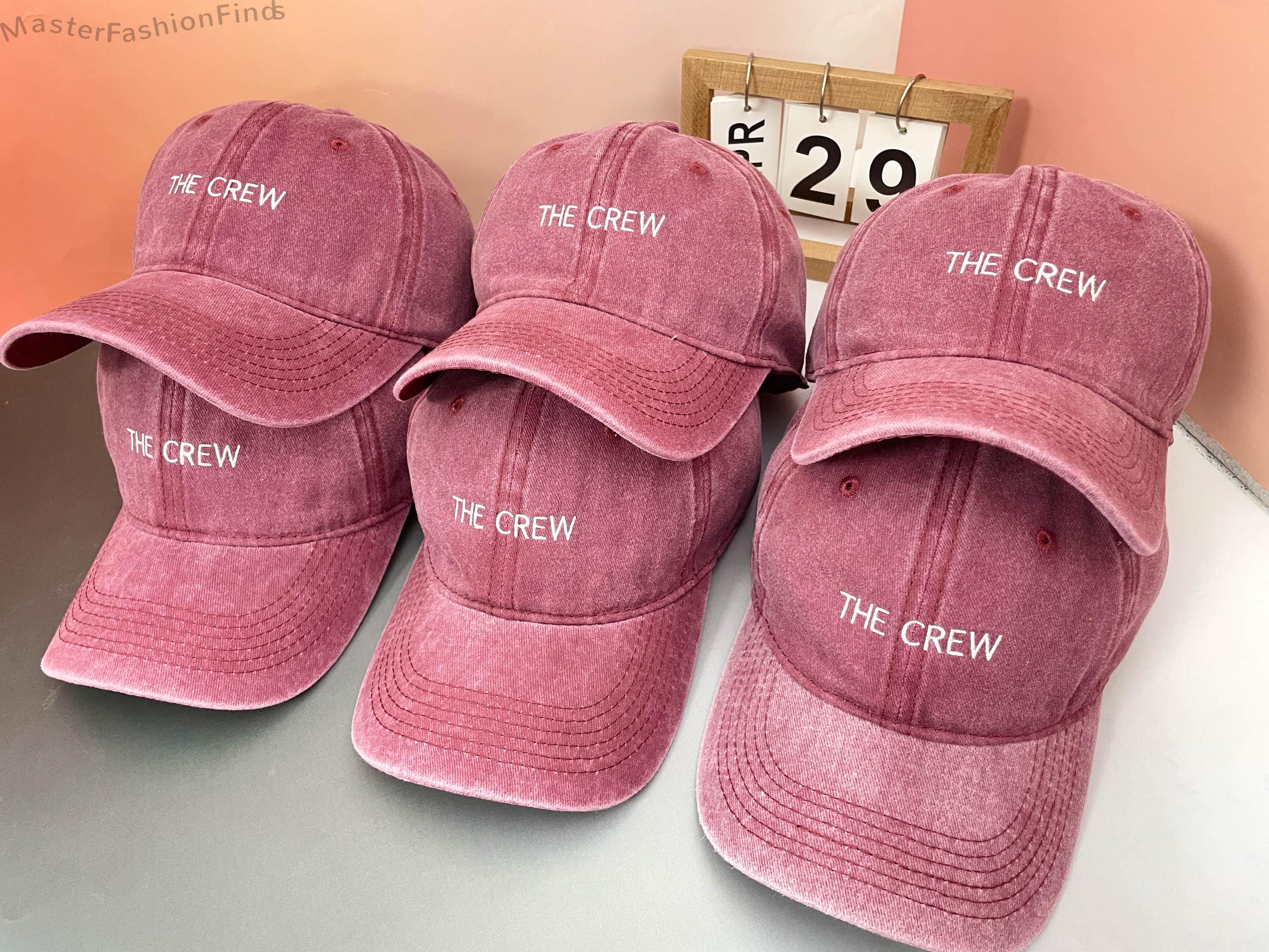 Personalized The Bride & Crew Baseball Cap | Embroidered Bride Tribe Hats | Bachelorette Party Favors and Bridal Shower Gift