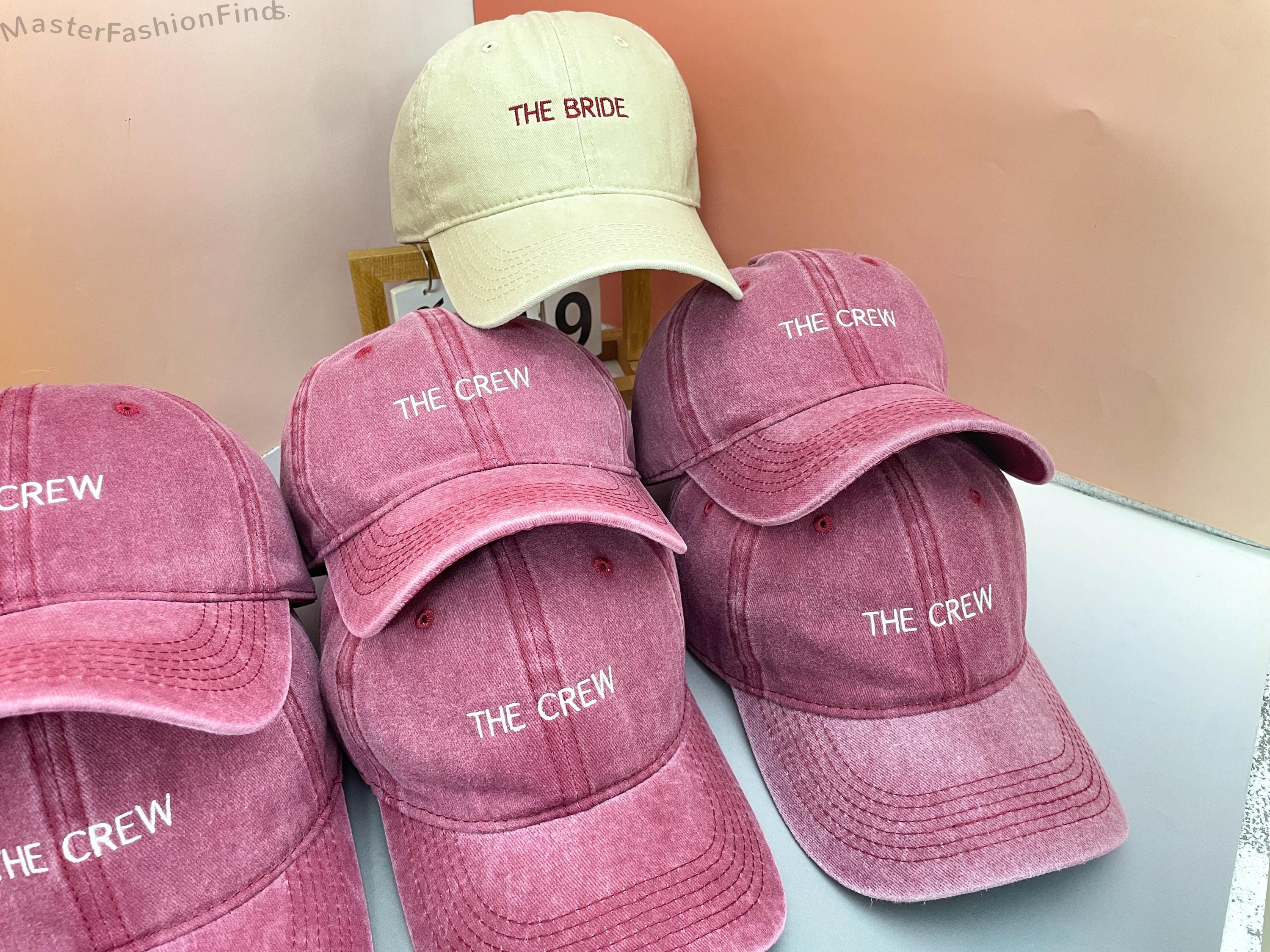 Personalized The Bride & Crew Baseball Cap | Embroidered Bride Tribe Hats | Bachelorette Party Favors and Bridal Shower Gift