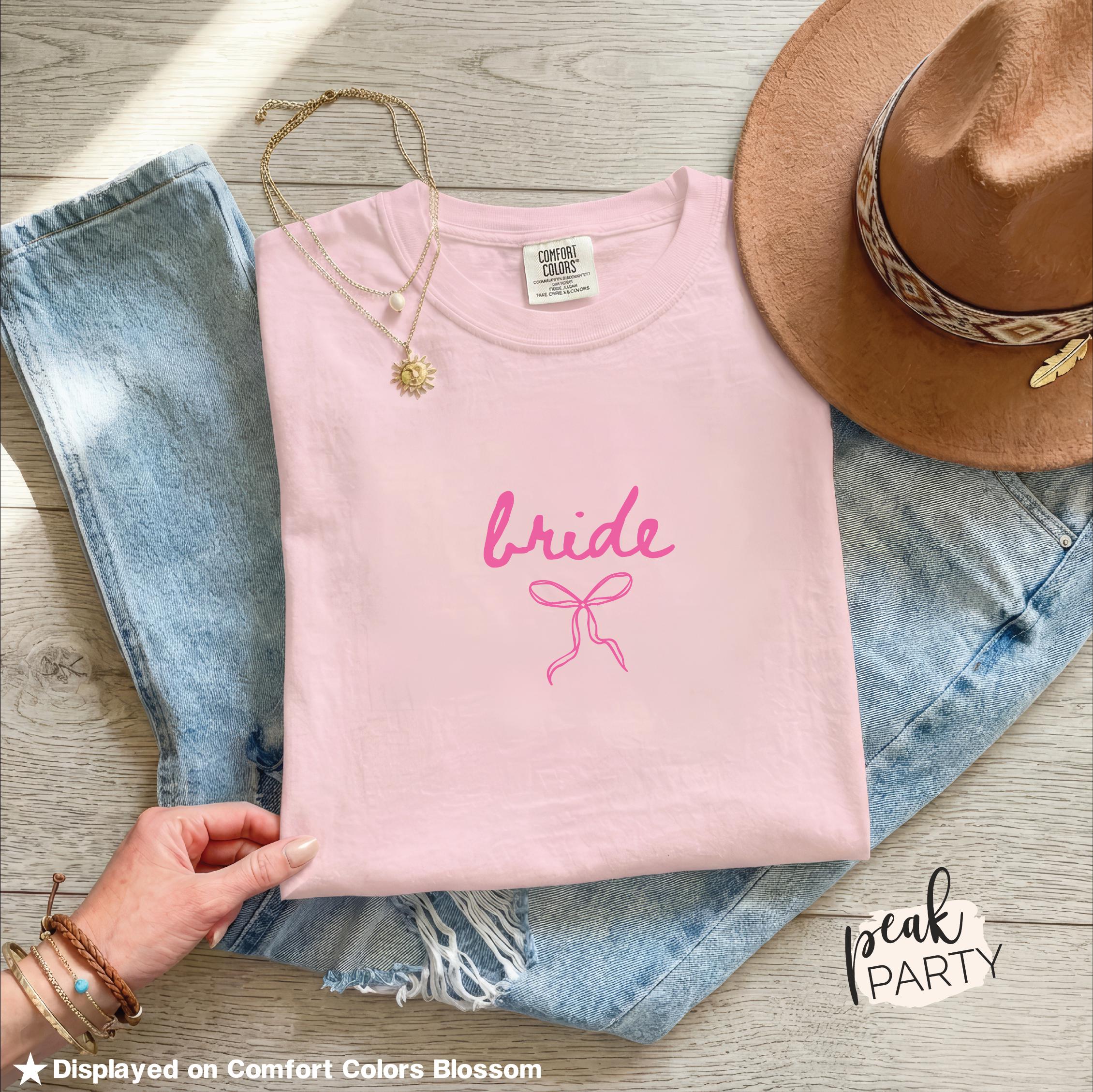 Coquette Bow Bridal Shirt, Bachelorette Outfit for Bride, Wedding Day Tee, Engagement Gift for Bride, Bridal Shower Gift, Bridal Party Shirt