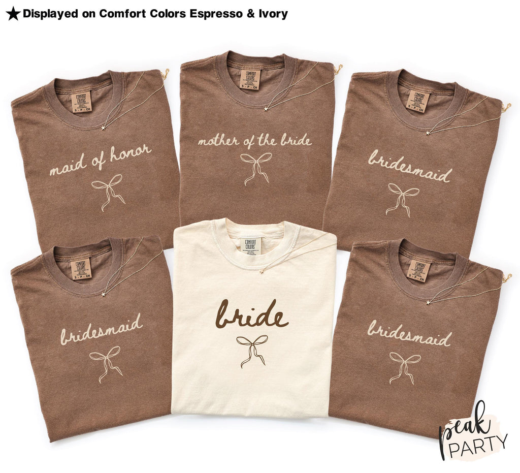 Coquette Bow Bridal Shirt, Bachelorette Outfit for Bride, Wedding Day Tee, Engagement Gift for Bride, Bridal Shower Gift, Bridal Party Shirt