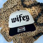 Wifey Puff Embroidered Hat for Women | 3D Puff Trucker Cap, Bride Gift, Newlywed Hat, Bachelorette Party Hat, Wife Aesthetic Baseball Cap