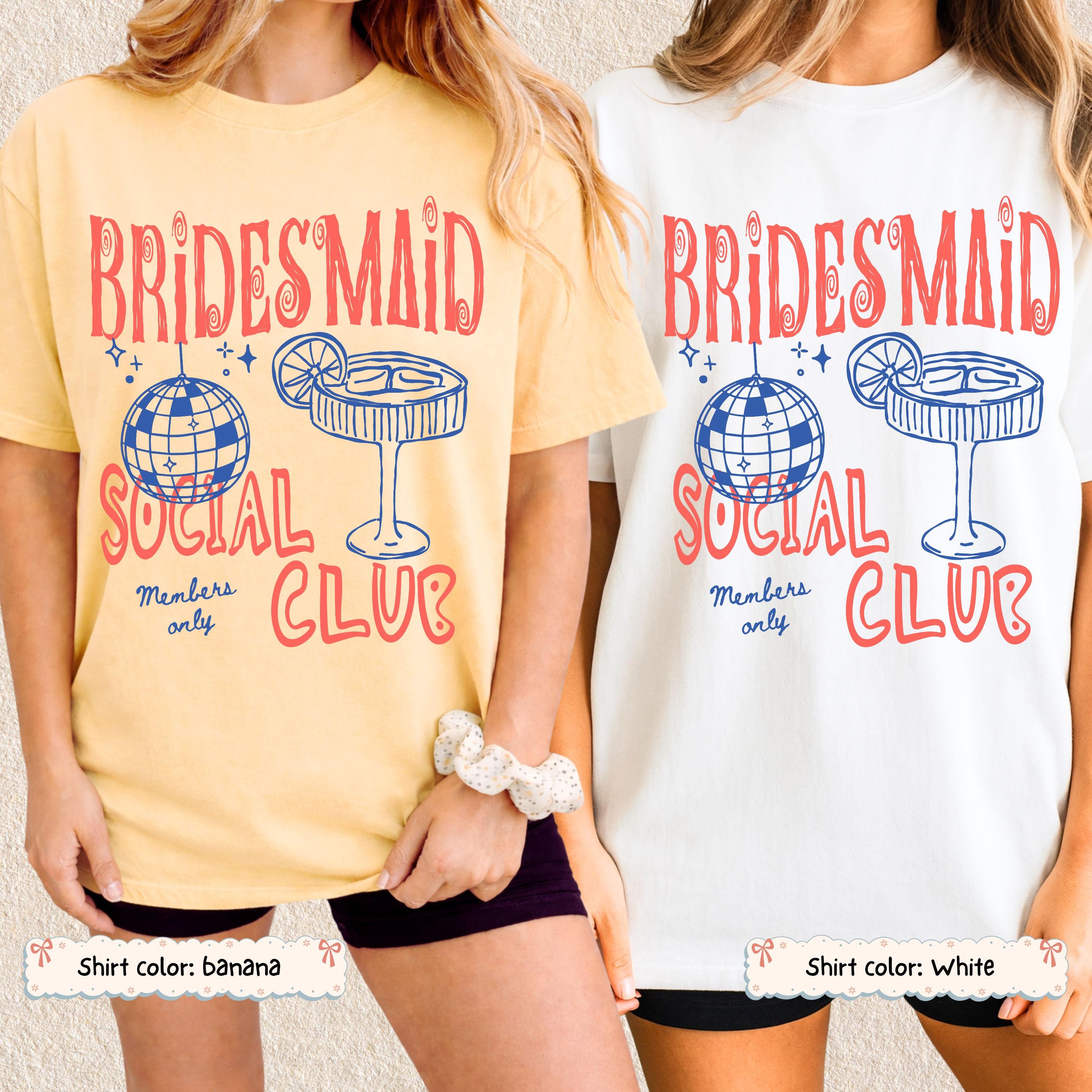 Custom Disco Cocktail Bachelorette Shirt Personalized Bridesmaid Proposal Bridal Party Bach Girls Trip Weekend Engaged Wedding Retro