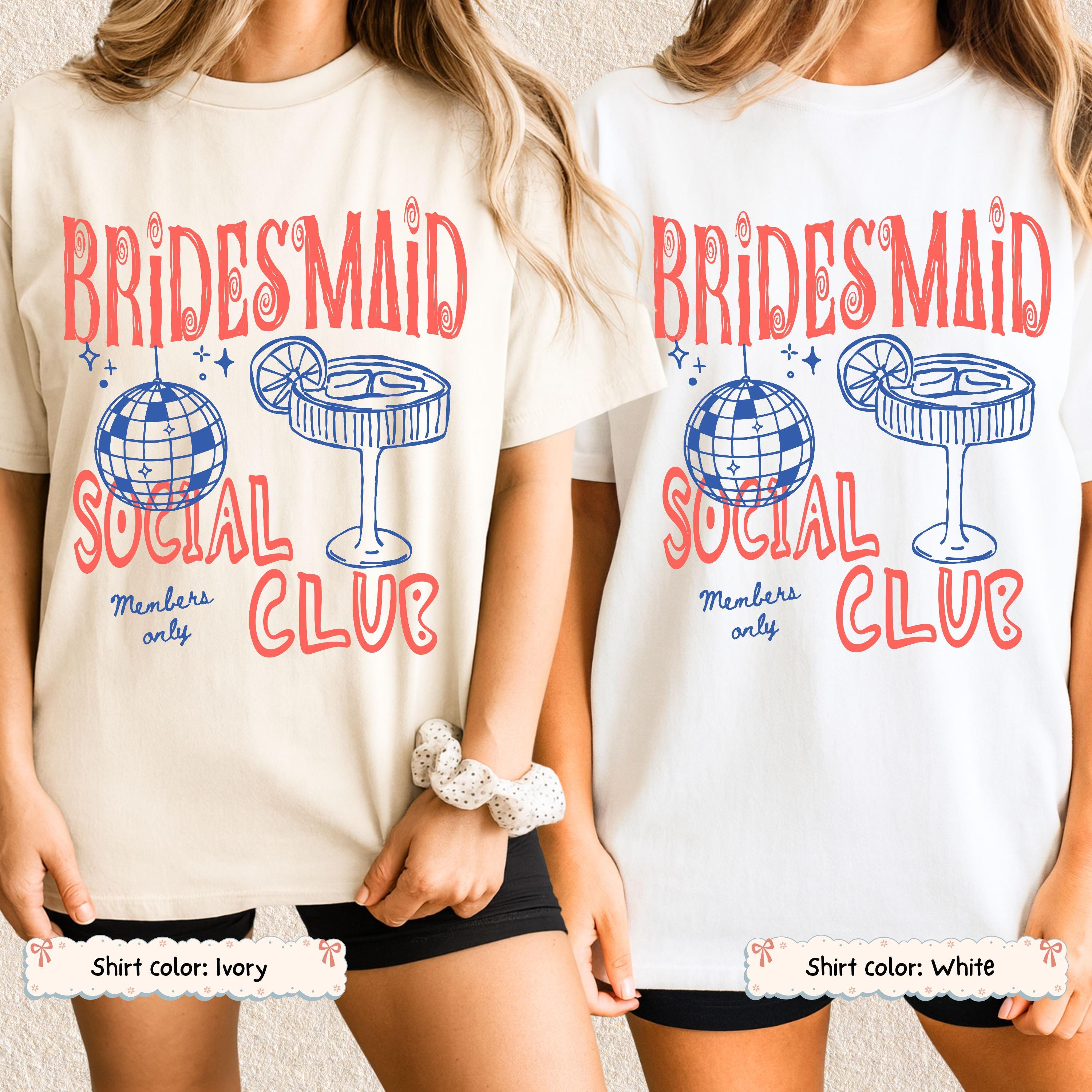 Custom Disco Cocktail Bachelorette Shirt Personalized Bridesmaid Proposal Bridal Party Bach Girls Trip Weekend Engaged Wedding Retro