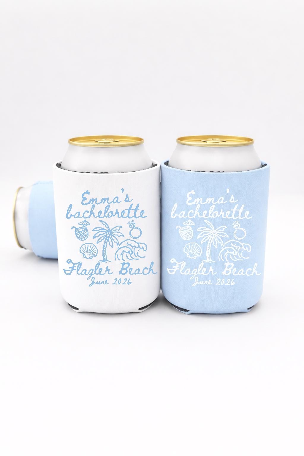 Personalized Bachelorette Can coolers • Beach Bachelorette Can Coolers • Trendy Bachelorette Party Favor • Girls Trip Gift • Bride cooler