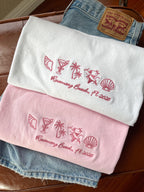 Embroidered Beach Bachelorette Shirts, Custom Bach T-shirt, Coastal Bride, Miami Bridal Party, Bikini Martini Bach, Comfort Colors Tee