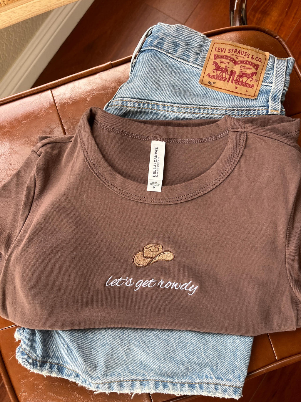 Custom Embroidered Cowgirl Bachelorette Baby Tee Shirt, Nashville Bach Party, Western Bride, Rodeo Bach Crop Tops, Country Bach Party Shirts
