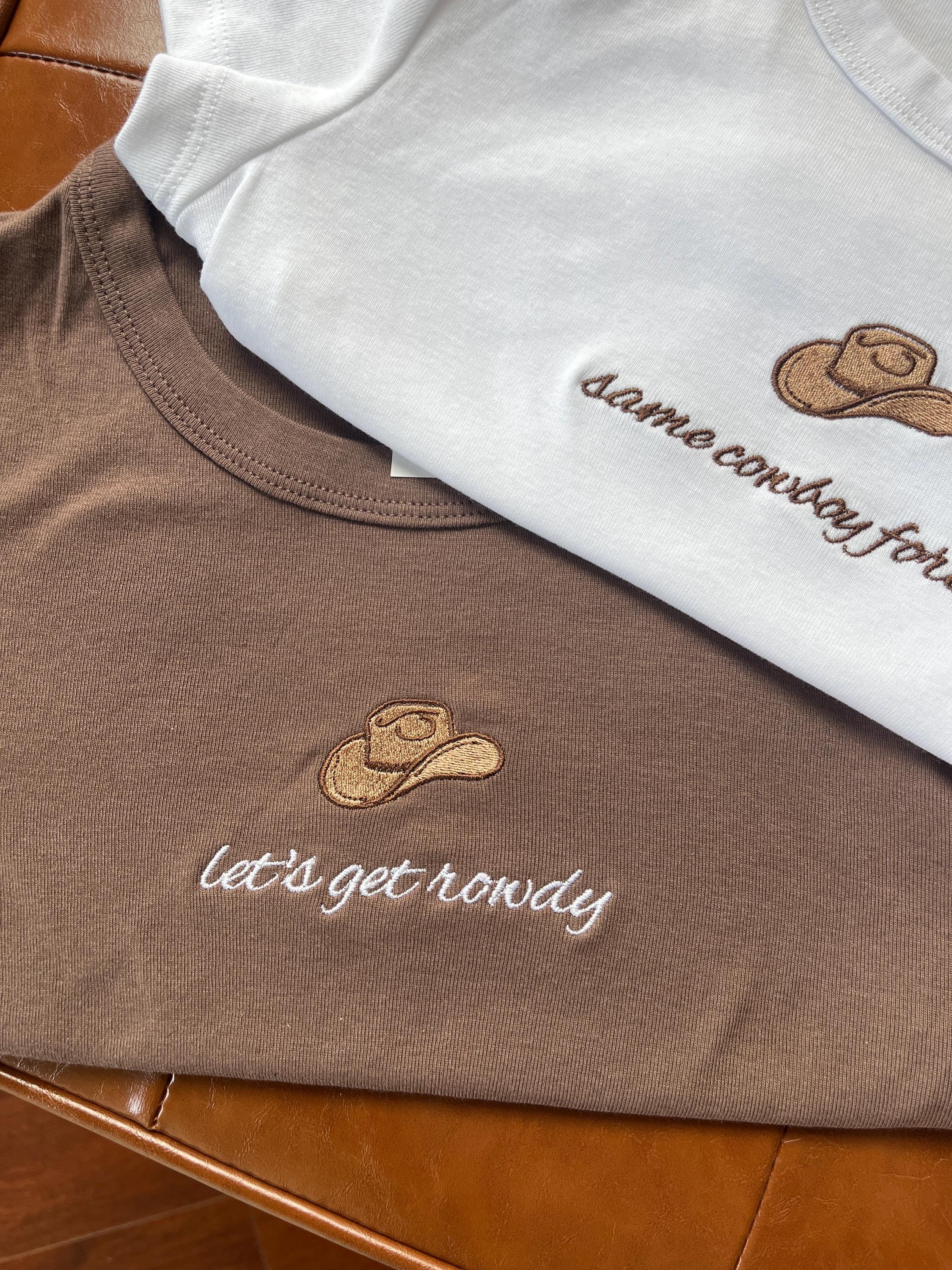 Custom Embroidered Cowgirl Bachelorette Baby Tee Shirt, Nashville Bach Party, Western Bride, Rodeo Bach Crop Tops, Country Bach Party Shirts