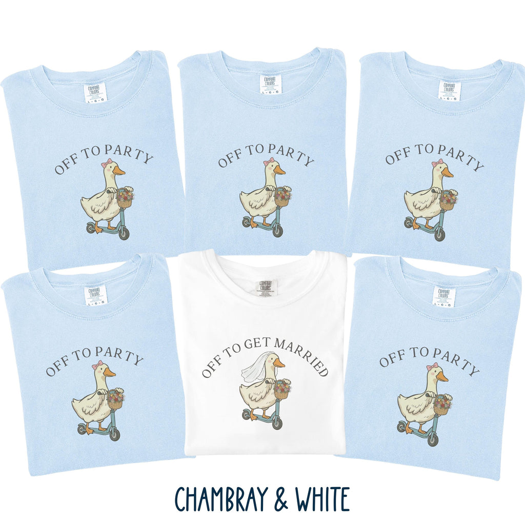 Funny Goose Bachelorette Shirt, Off to Party Bride Tee, Comfort Colors Bach Club, Bridal Party Girls Trip Shirt, Wedding Weekend