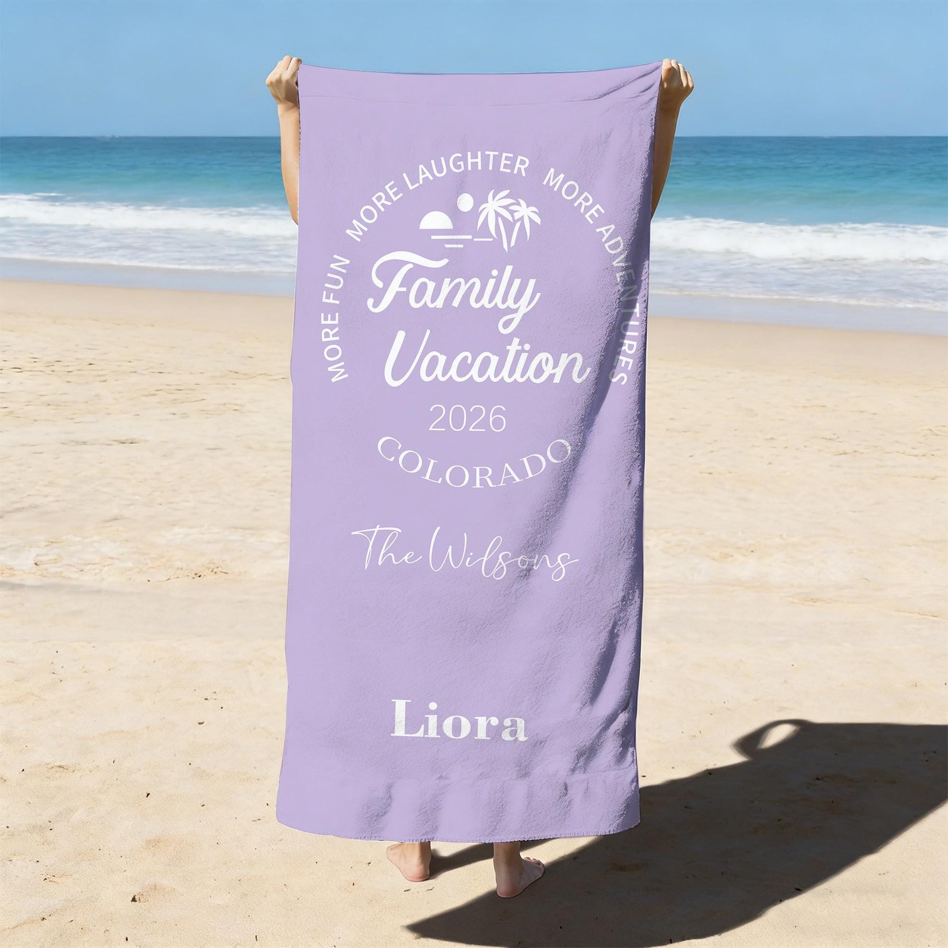 Personalized Family Vacation 2026 Beach Towel,Custom Name Beach Towel,Name Towel,Matching Family Towels,Beach Trip Gift,Cousin Crew Vocation
