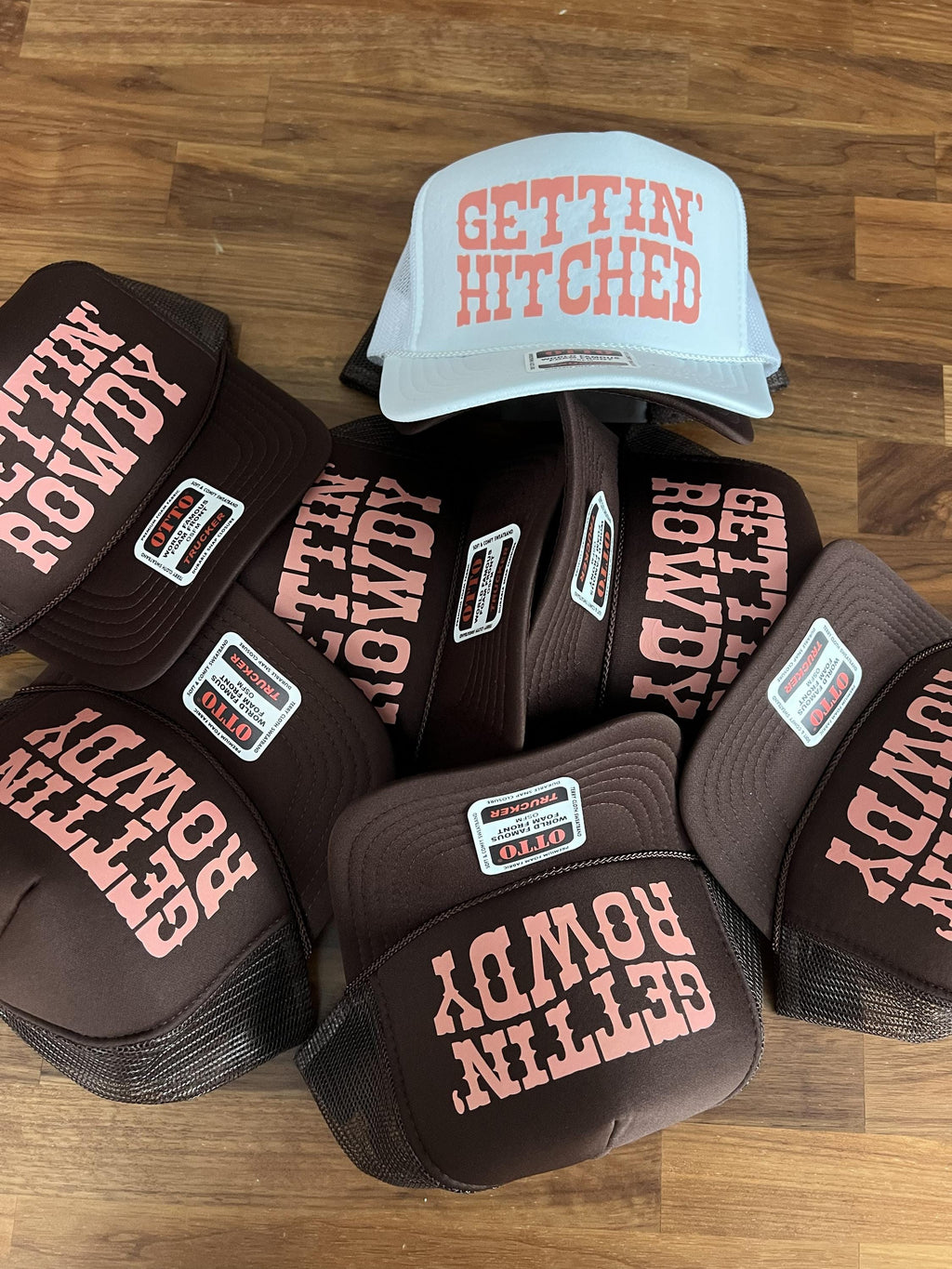 Getting Rowdy Trucker Hat, Getting Hitched Custom Hats