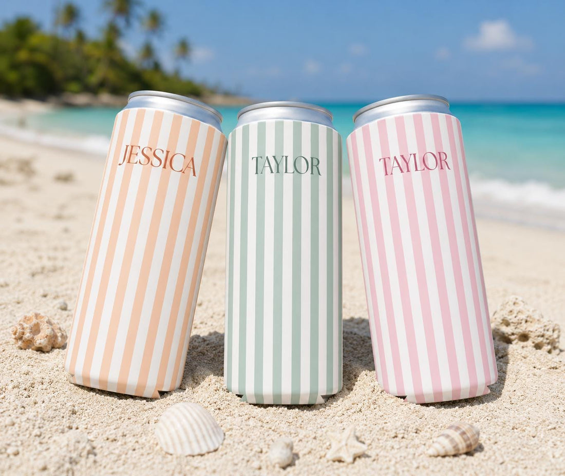 Personalized Bachelorette Party Can Cooler Custom Floral Beer Hugger for Girls Weekend Beach Bach Favors Bridal Shower Gift Trip Drink