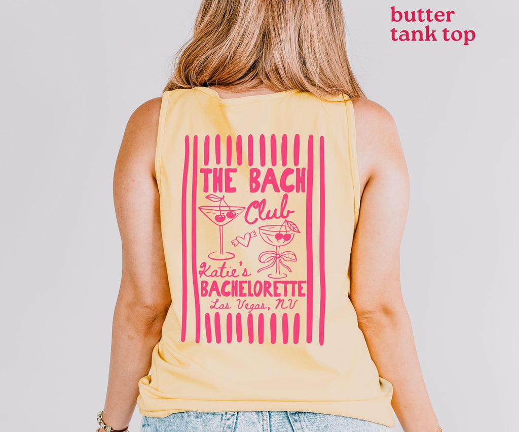 Personalized The Bach Club Bachelorette Comfort Colors Shirt, Bridal Party Gifts, Bridal Shower Favors,Bridesmaid Gift,Cocktail Bachelorette