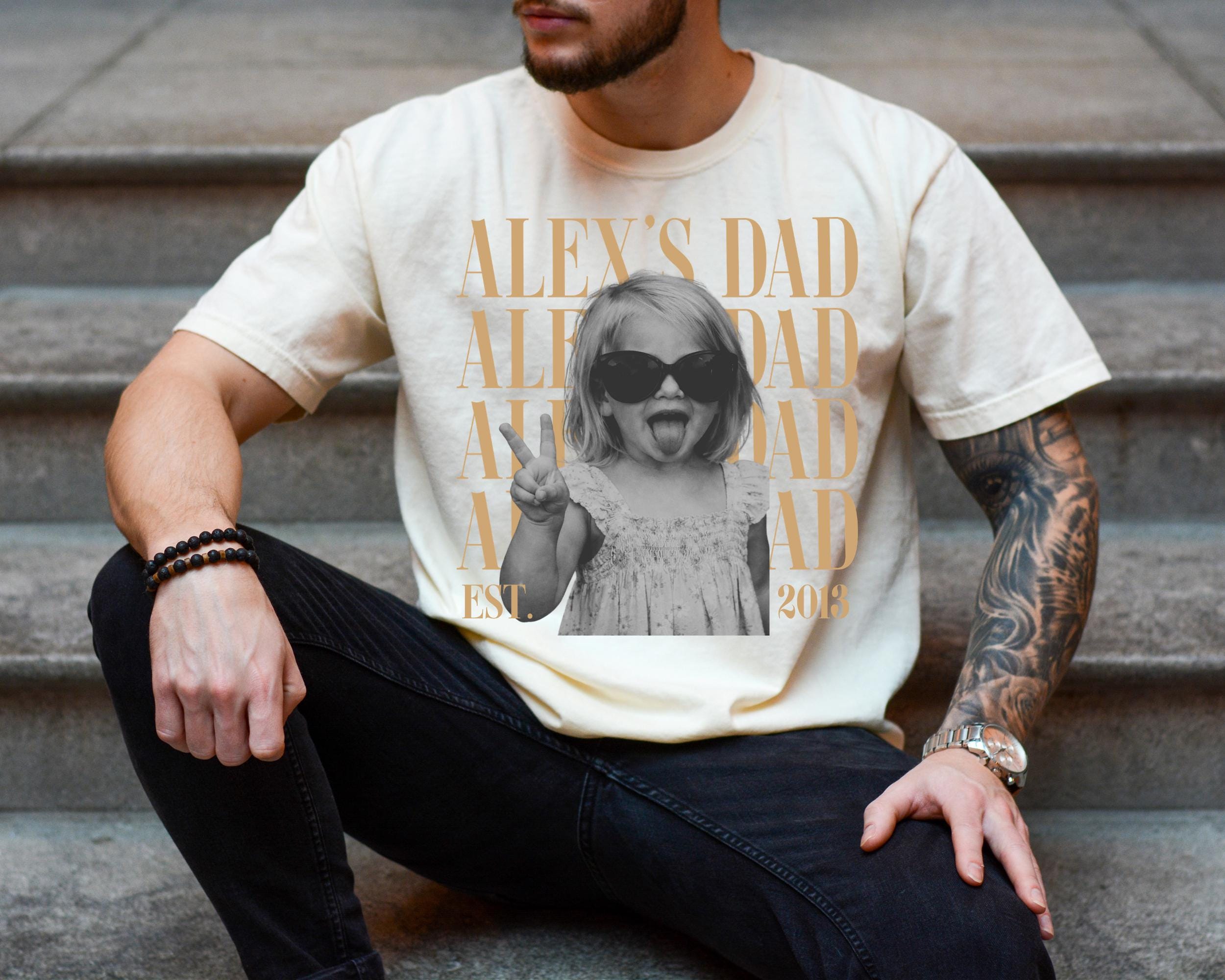 Custom Dad Vintage Photo Shirt: Personalized Fathers Day Shirt With Kids Photo, Funny Dad Shirt, Best Dad Ever Shirt, New Dad Gift