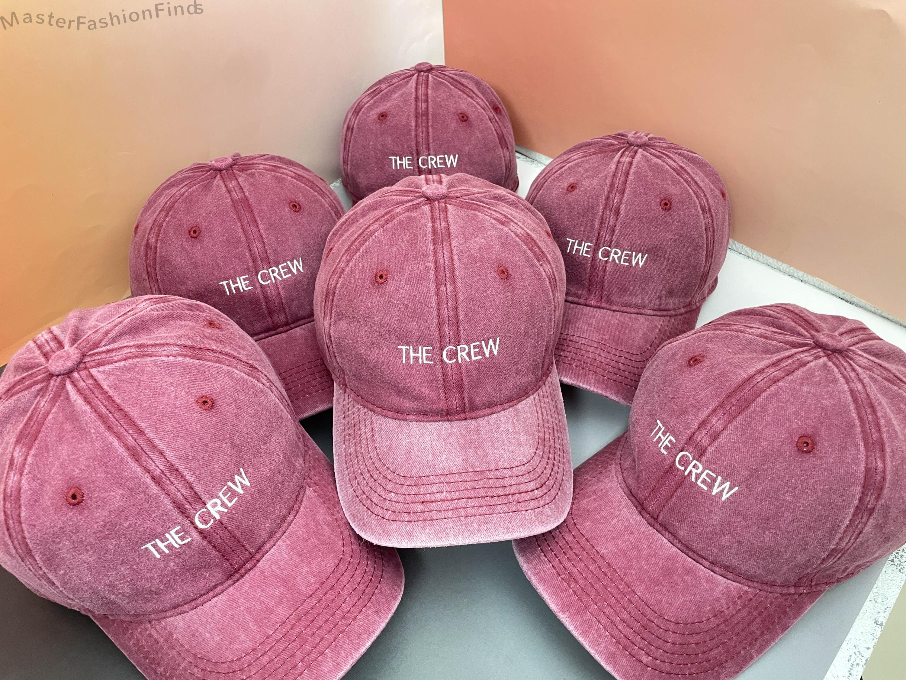Personalized The Bride & Crew Baseball Cap | Embroidered Bride Tribe Hats | Bachelorette Party Favors and Bridal Shower Gift