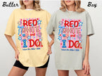 Custom Red White and I Do Shirt Personalized 4th of July Bachelorette Group Tee Matching Patriotic Party Comfort Colors All American Bride