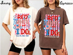 Custom Red White and I Do Shirt Personalized 4th of July Bachelorette Group Tee Matching Patriotic Party Comfort Colors All American Bride