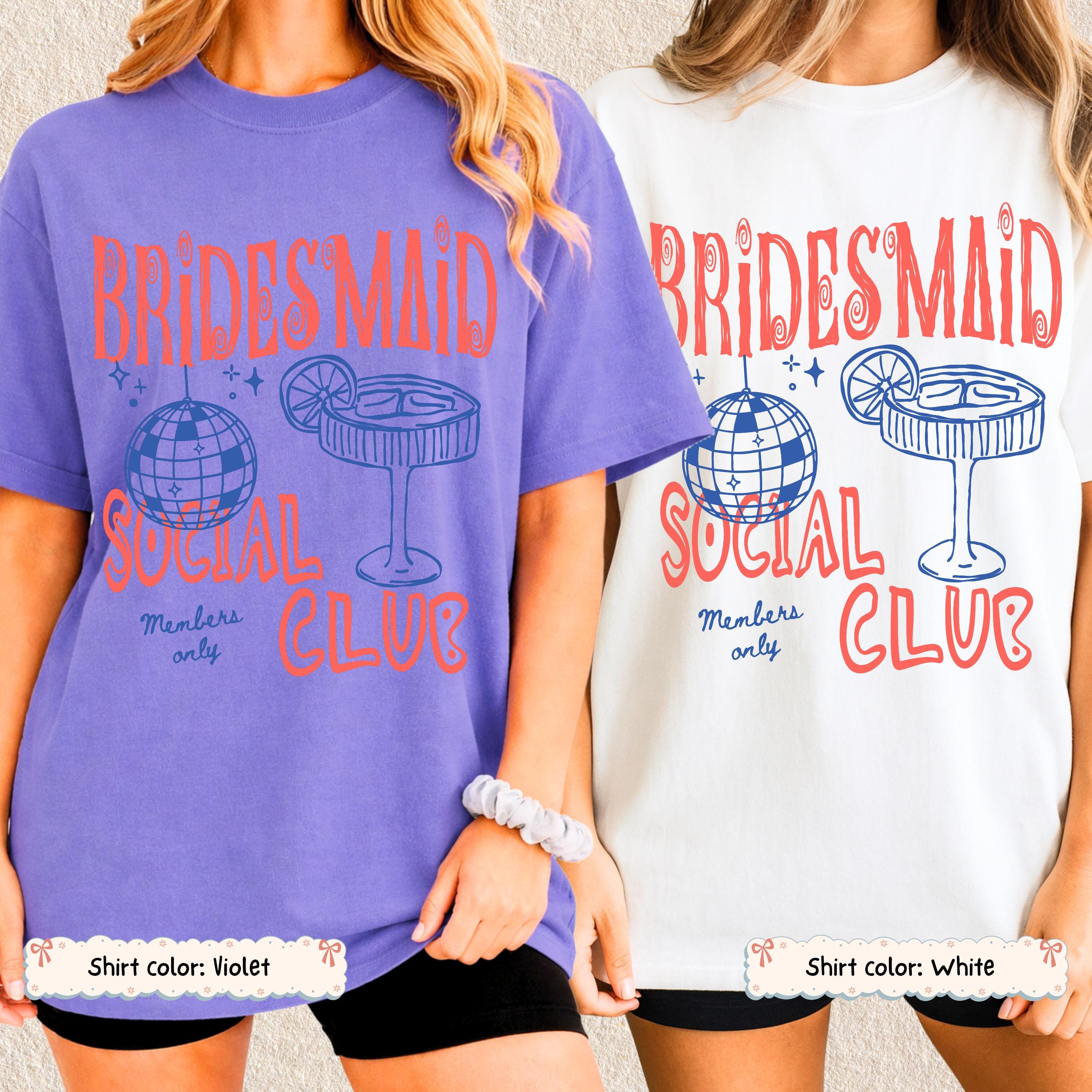 Custom Disco Cocktail Bachelorette Shirt Personalized Bridesmaid Proposal Bridal Party Bach Girls Trip Weekend Engaged Wedding Retro