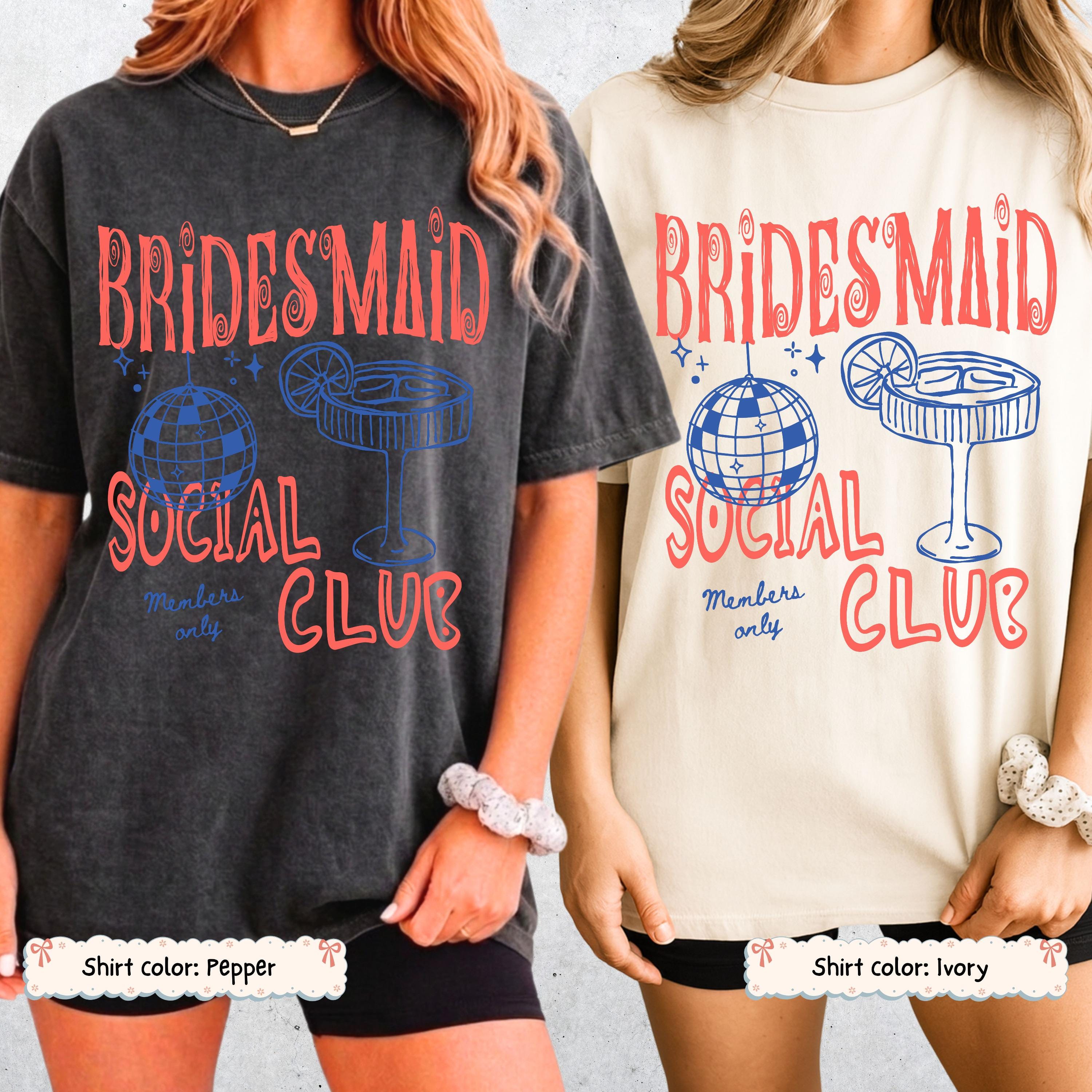 Custom Disco Cocktail Bachelorette Shirt Personalized Bridesmaid Proposal Bridal Party Bach Girls Trip Weekend Engaged Wedding Retro