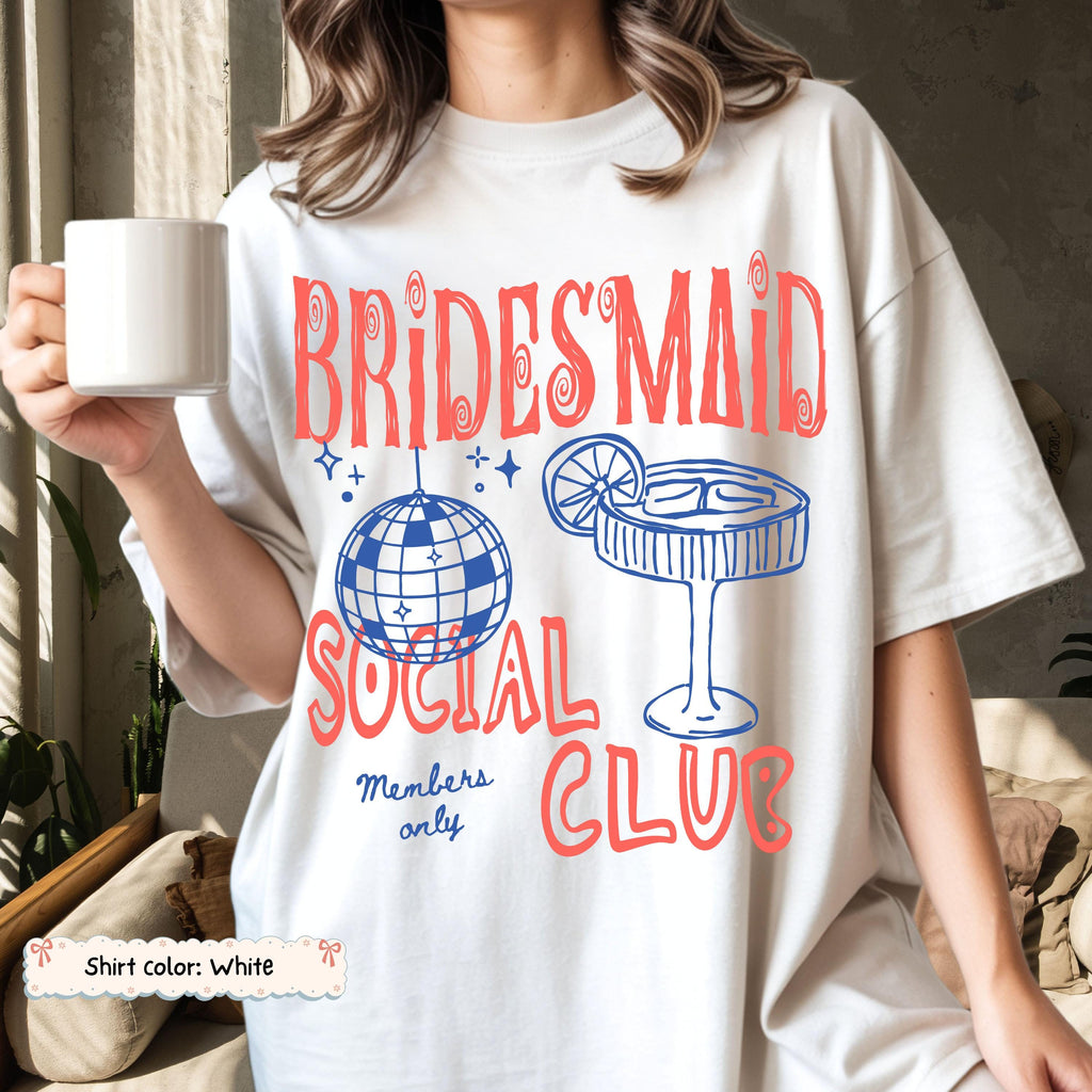 Custom Disco Cocktail Bachelorette Shirt Personalized Bridesmaid Proposal Bridal Party Bach Girls Trip Weekend Engaged Wedding Retro