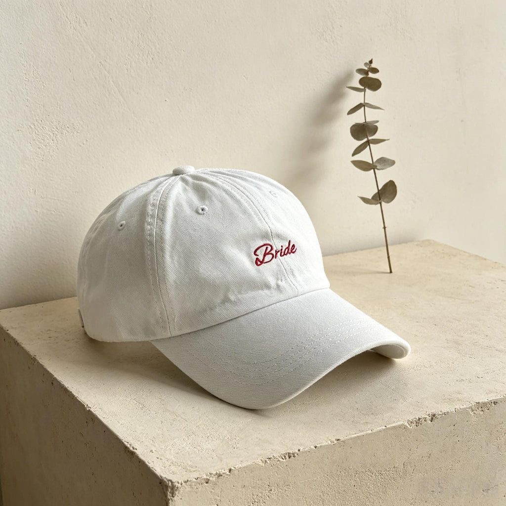Personalized Cotton Bride Squad Baseball Cap, Custom Text Embroidered Bachelorette Party Hat, Camp Bachelorette Cap, Bridal Shower Gift