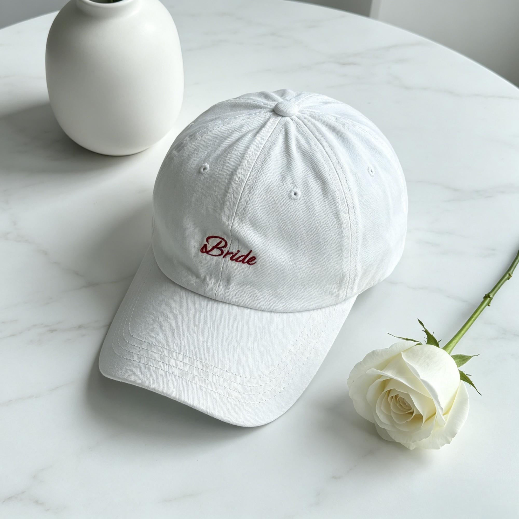 Personalized Cotton Bride Squad Baseball Cap, Custom Text Embroidered Bachelorette Party Hat, Camp Bachelorette Cap, Bridal Shower Gift
