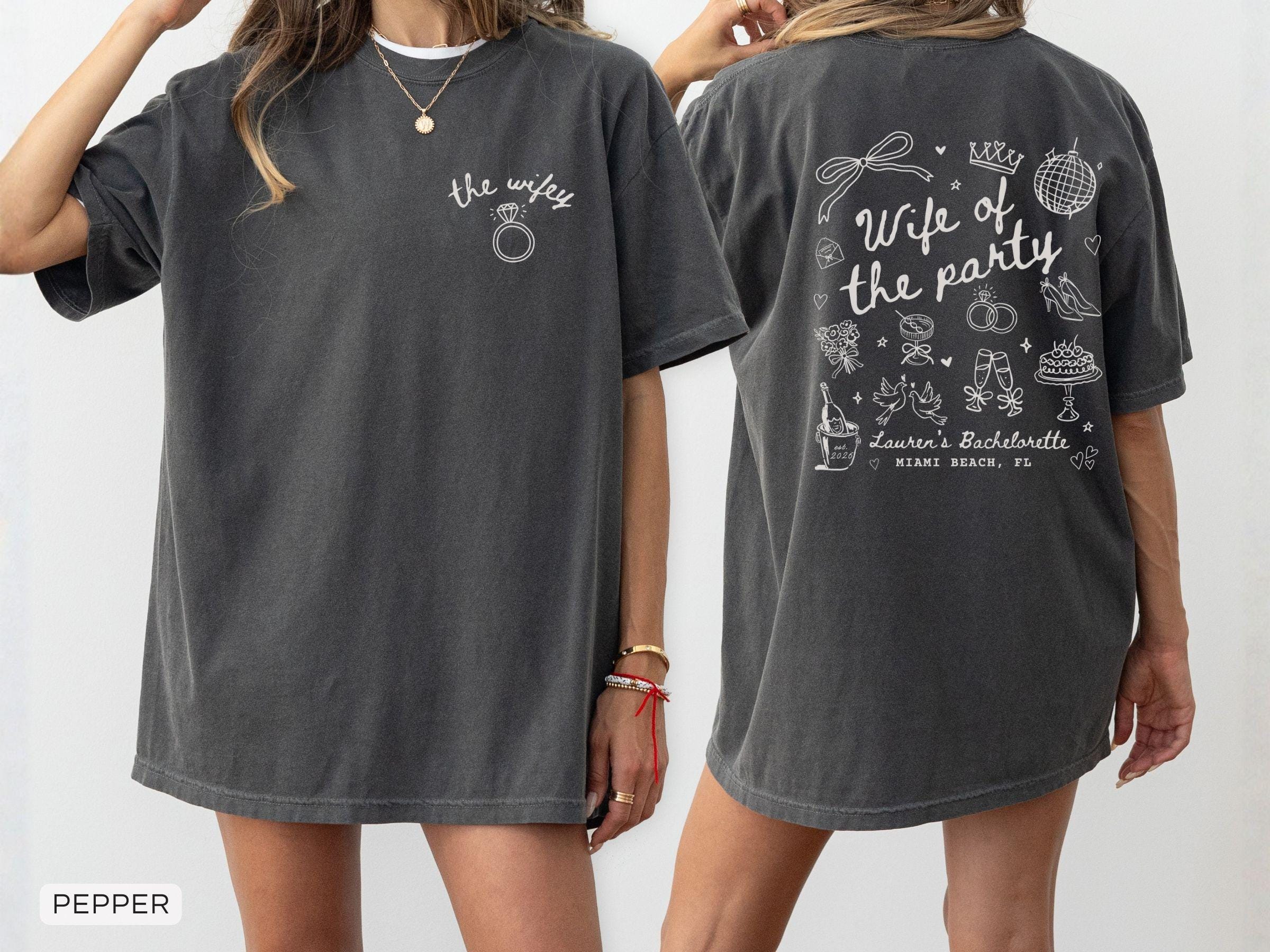 Comfort Colors® Wife of The Party Bachelorette Party Matching Shirts Bridesmaid Proposal Gift, Custom Getting Ready Bridal Party Tshirts