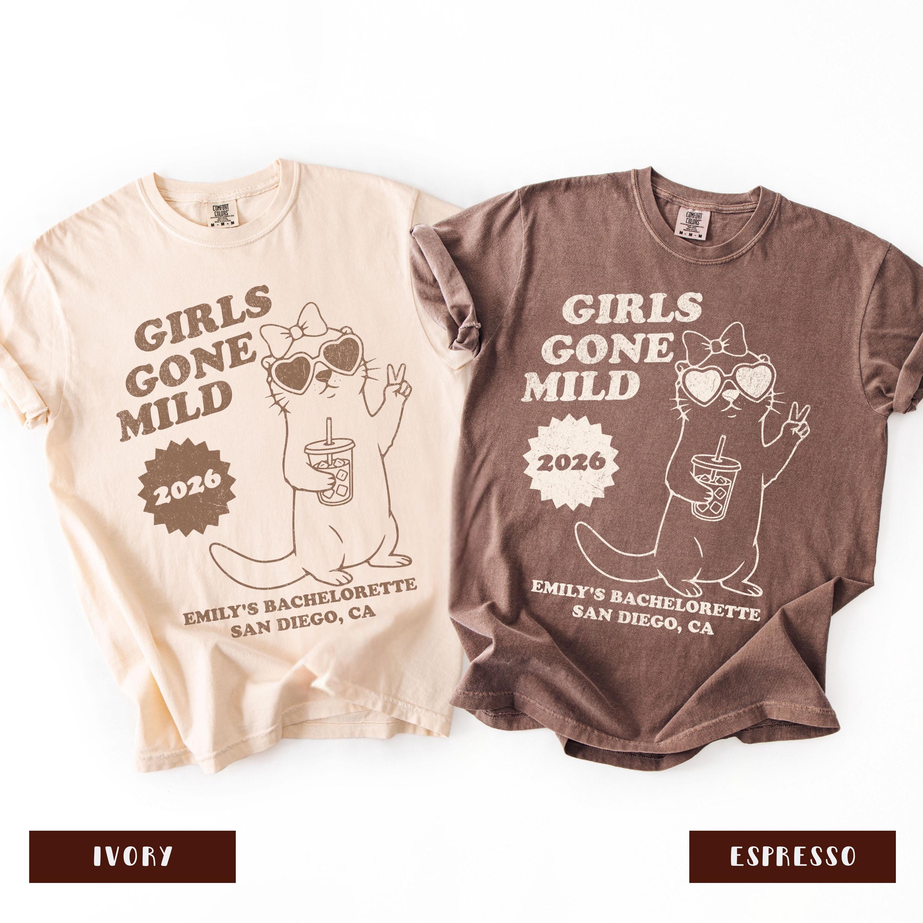 Girls Gone Mild Bachelorette Cat Shirt, Slumber Party Themed Bach Party Tshirt, Girls Trip Spa Chill Bach Tee, Pajama Sleepover Bach Tee