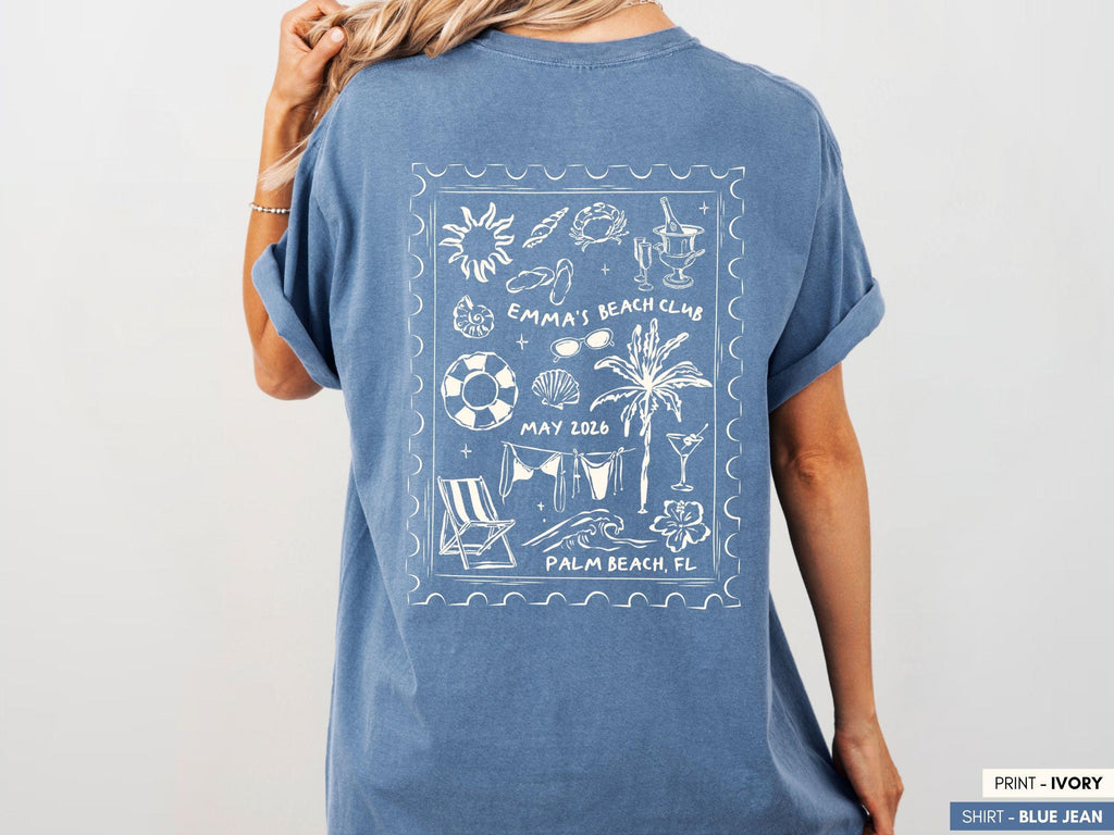 Custom Beach Bachelorette Shirt, Palm Beach Girls Trip & Bridal Party Tee