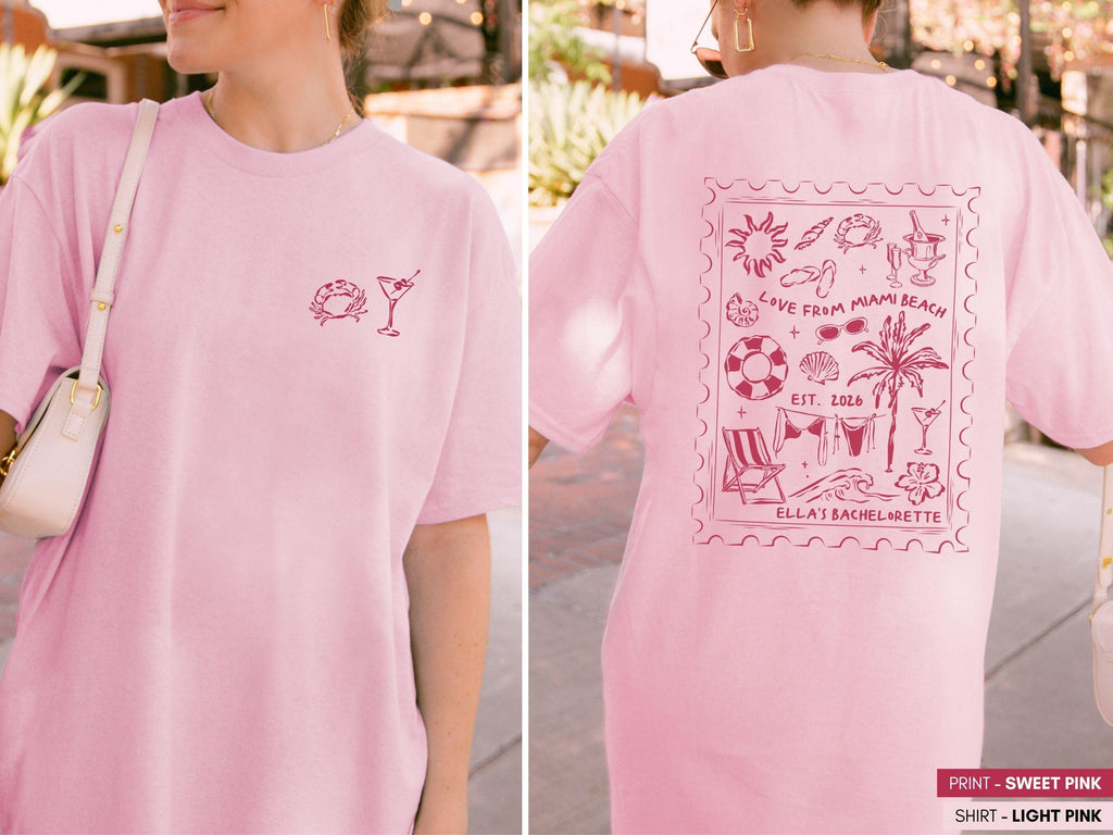 Custom Beach Bachelorette Shirt, Palm Beach Girls Trip & Bridal Party Tee