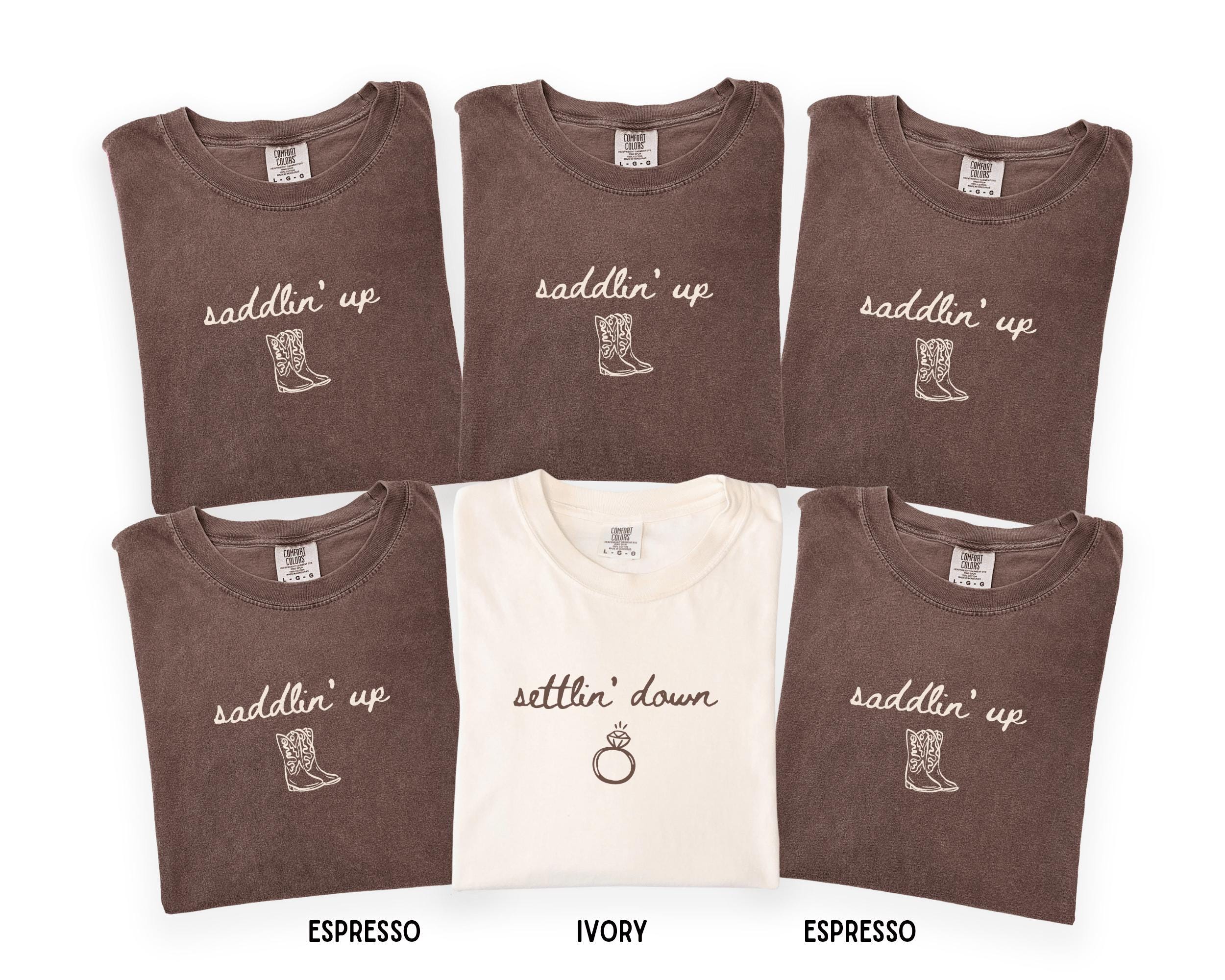 Saddlin' Up Bachelorette Comfort Colors Shirt, Custom Nashville Last Rodeo Bridal Party Tee