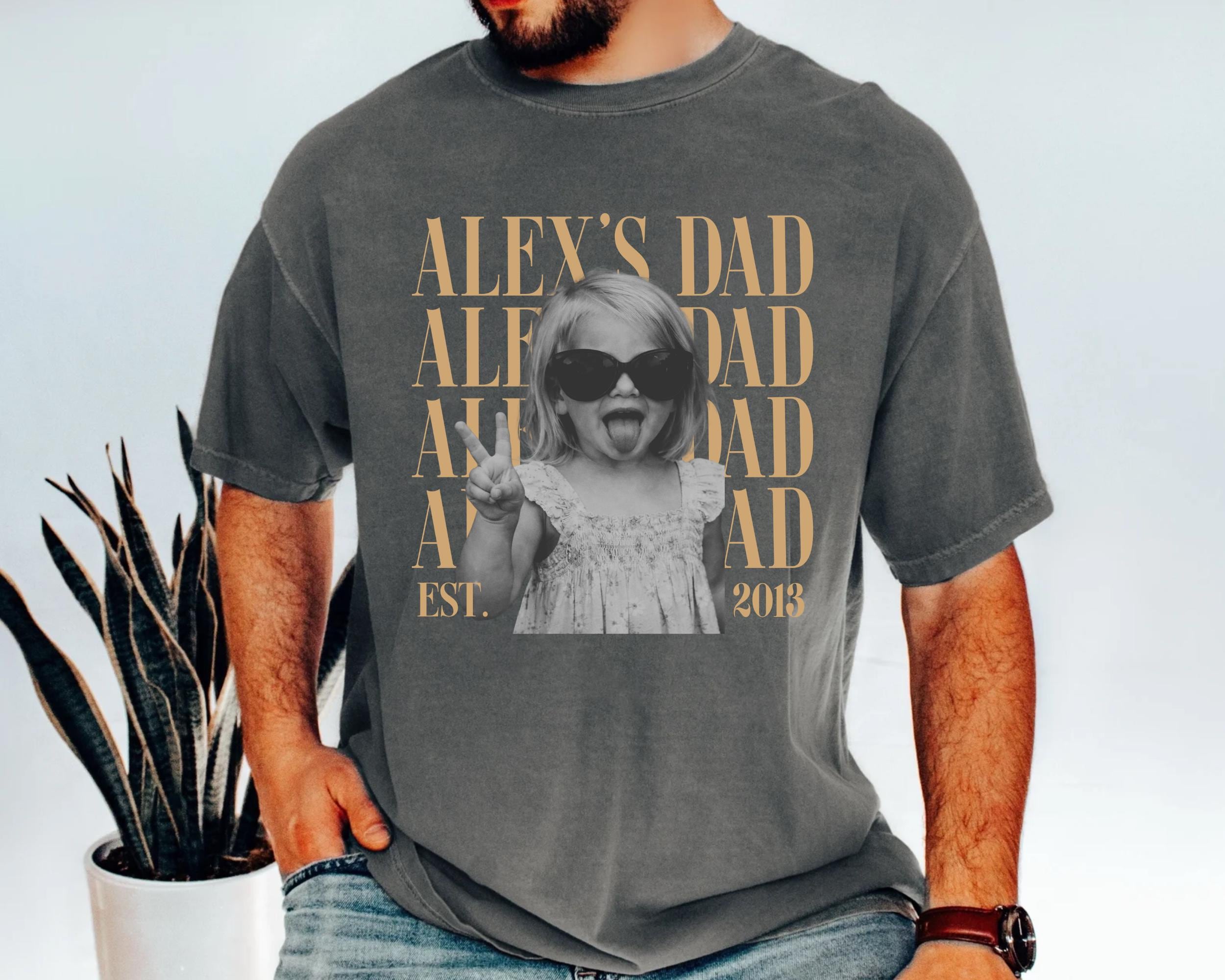 Custom Dad Vintage Photo Shirt: Personalized Fathers Day Shirt With Kids Photo, Funny Dad Shirt, Best Dad Ever Shirt, New Dad Gift